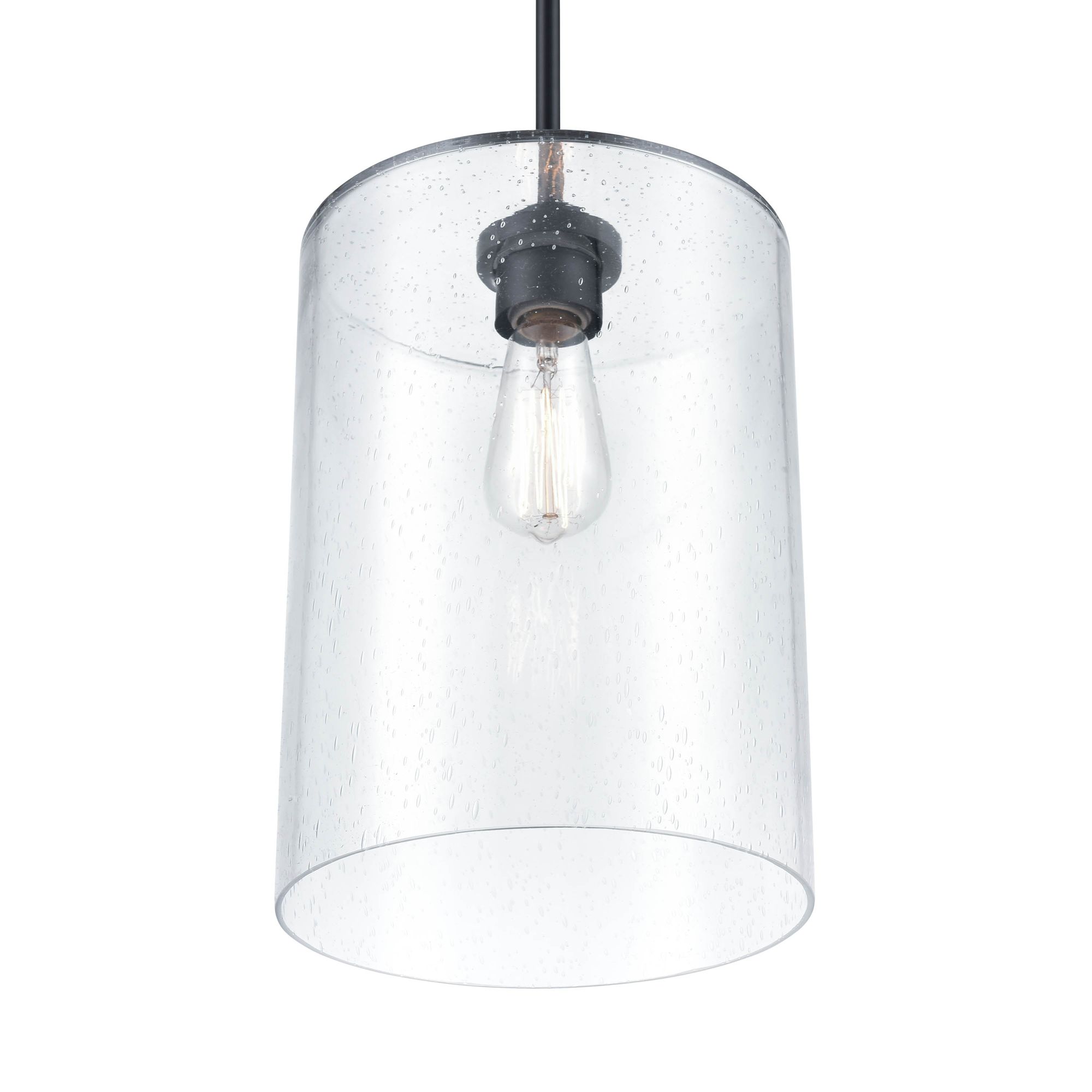 Image 4 Millennium Moven 1-Light 9" Matte Black Mini Pendant with Glass Shade more views