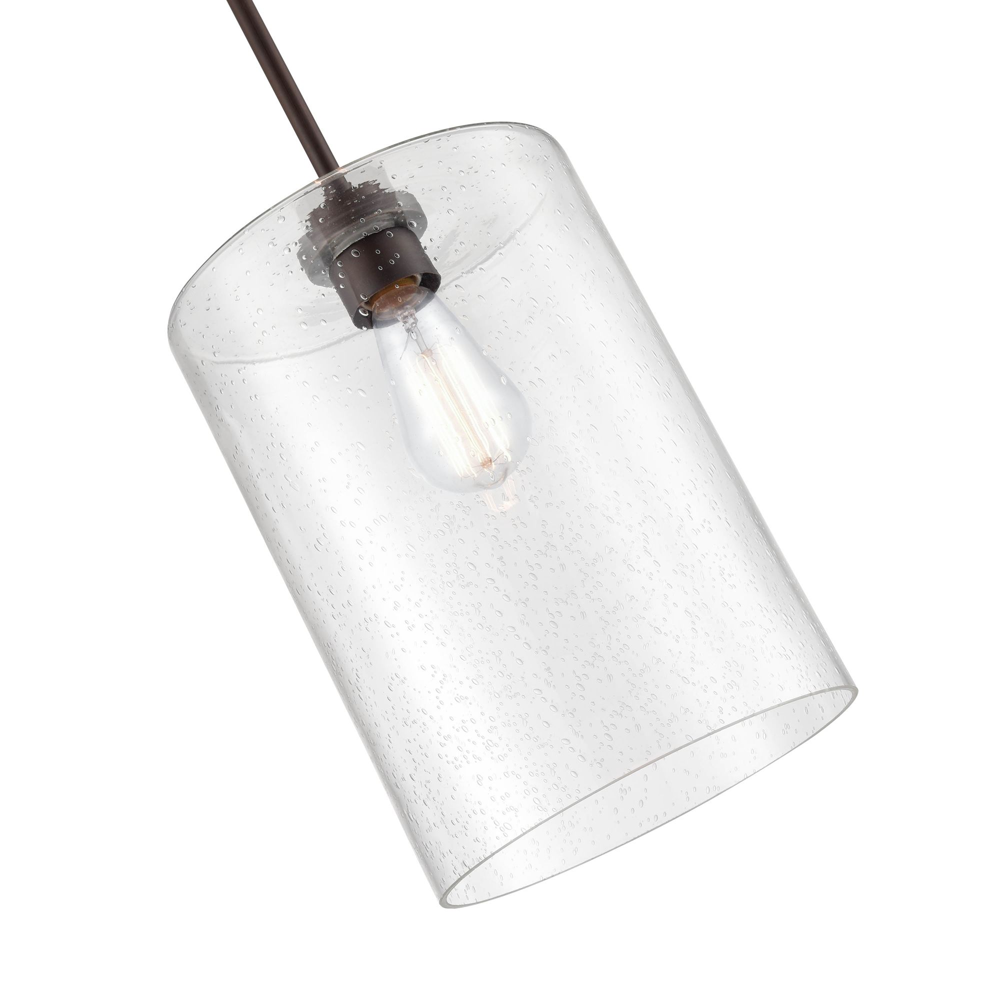 Image 4 Millennium Moven 1-Light 9" Rubbed Bronze Mini Pendant with Glass Shade more views