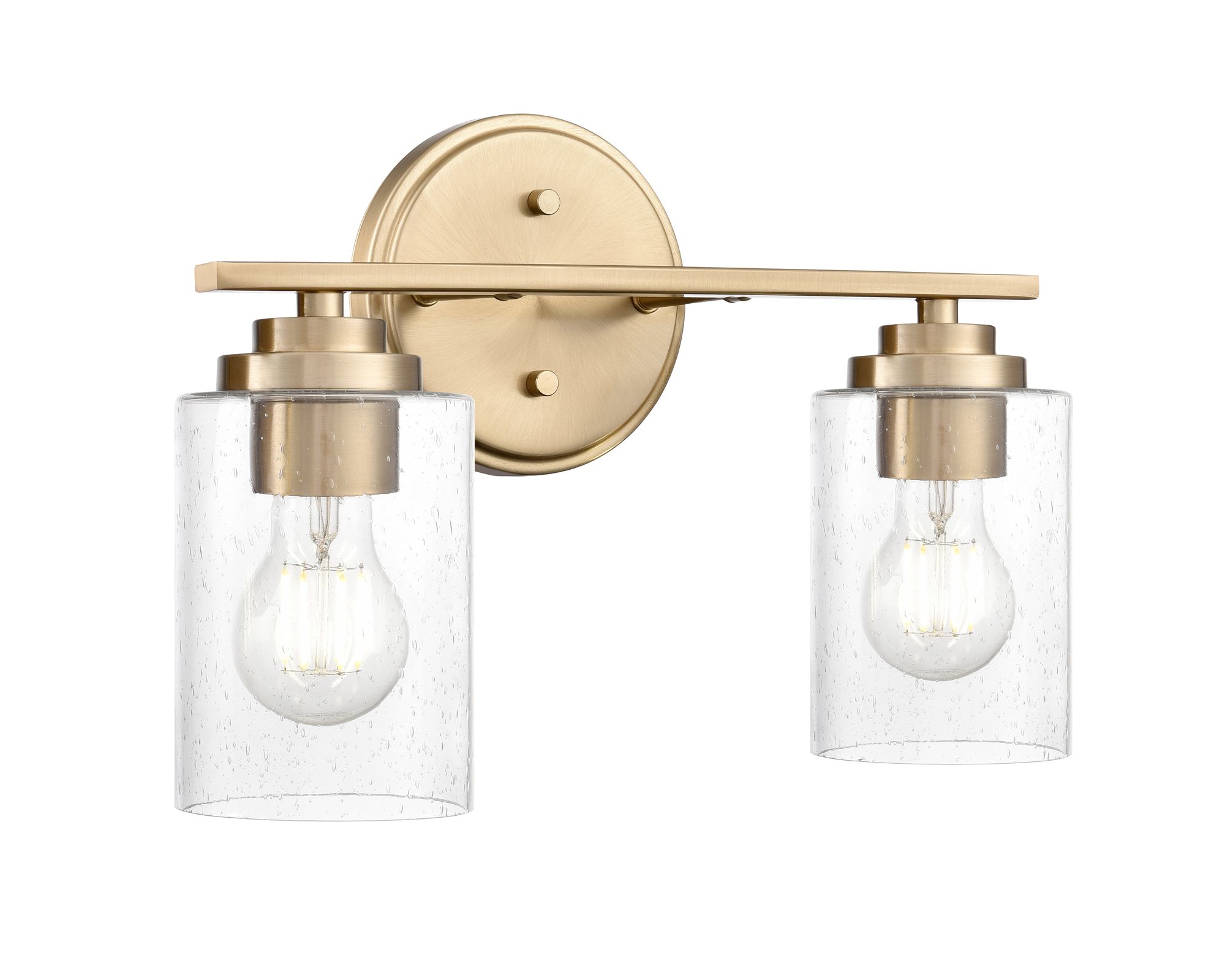 Image 2 Millennium Moven 2-Light 14.25" Modern Gold Vanity Light with Glass Shade more views