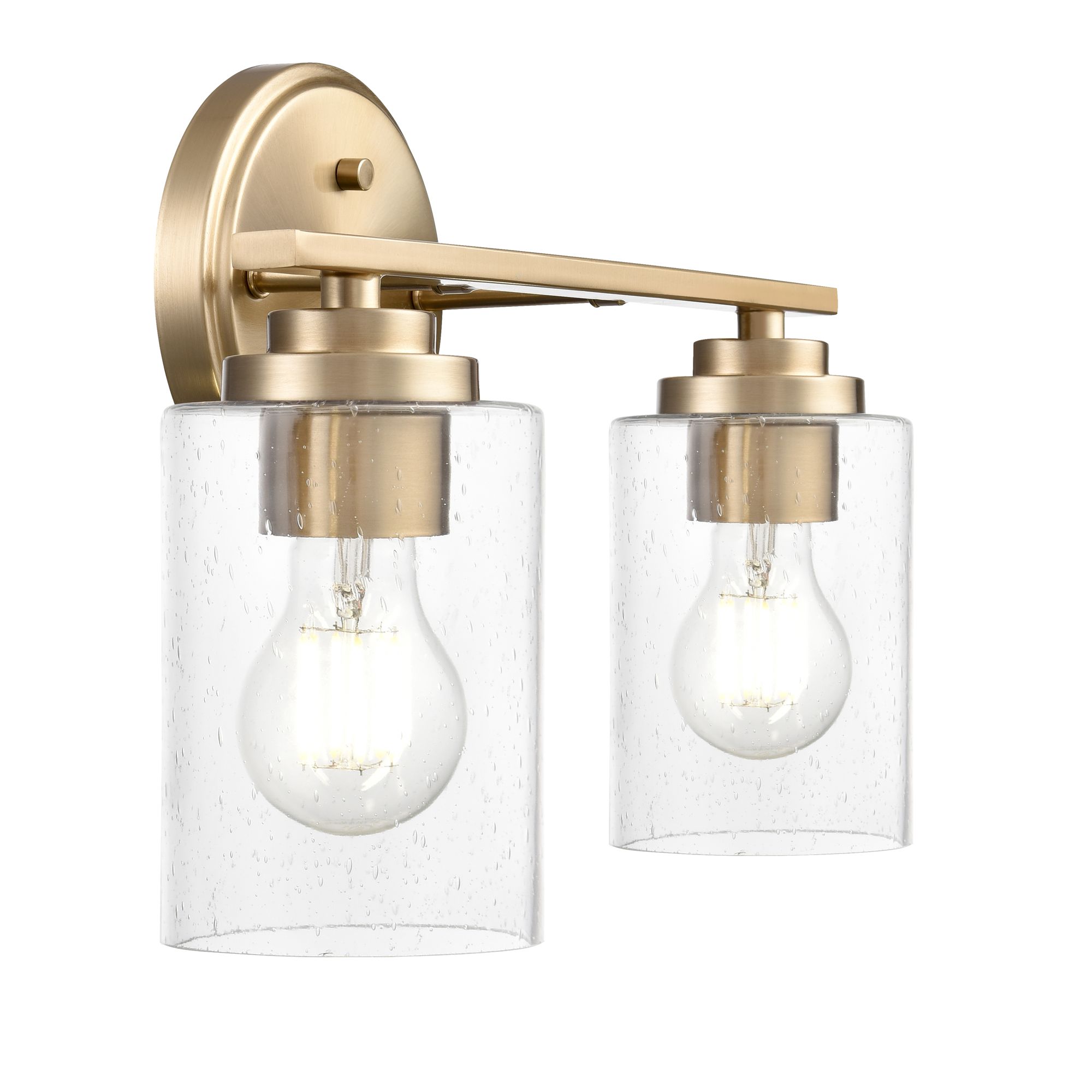 Image 4 Millennium Moven 2-Light 14.25" Modern Gold Vanity Light with Glass Shade more views