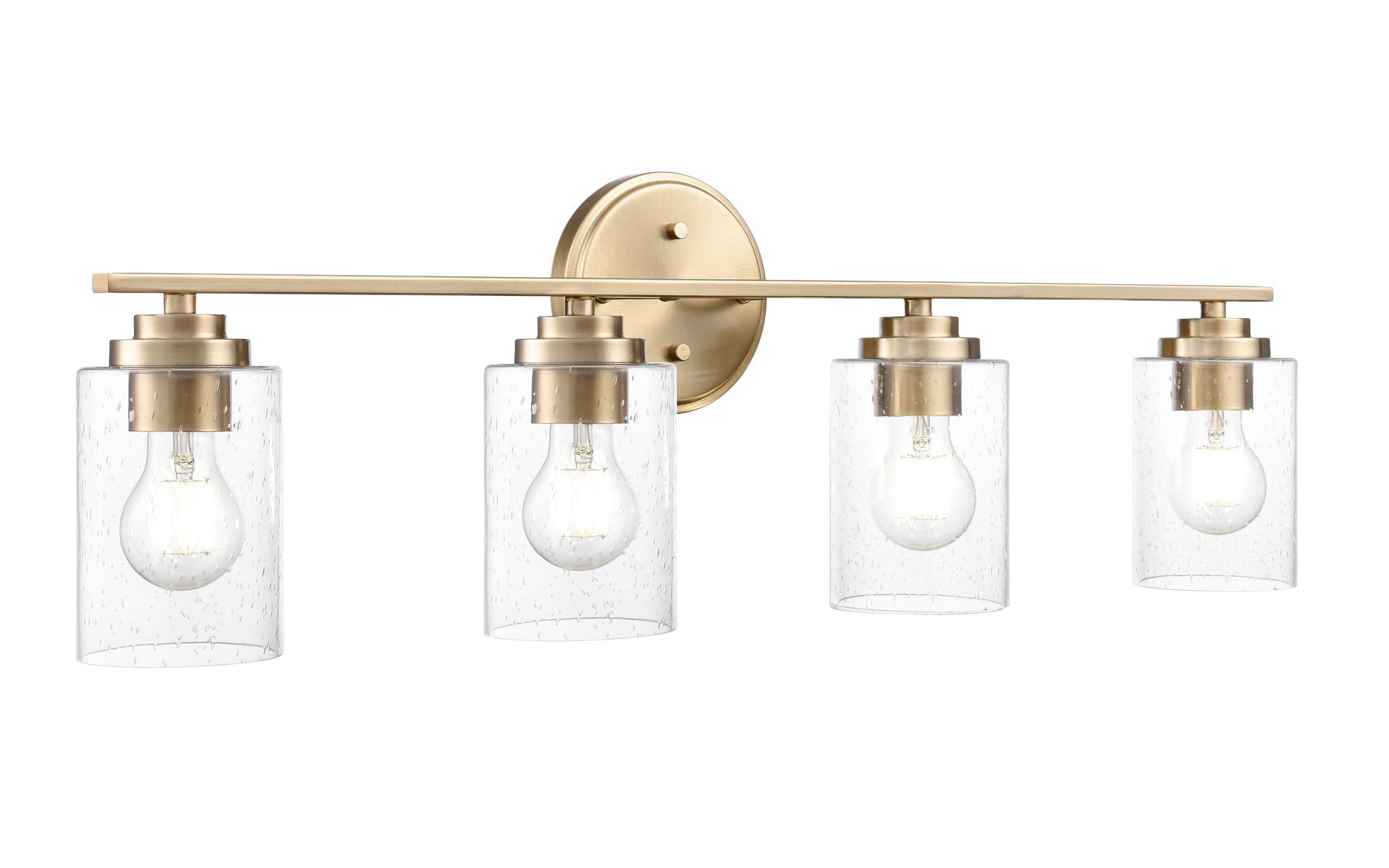 Image 2 Millennium Moven 4-Light 31" Modern Gold Vanity Light with Glass Shade more views