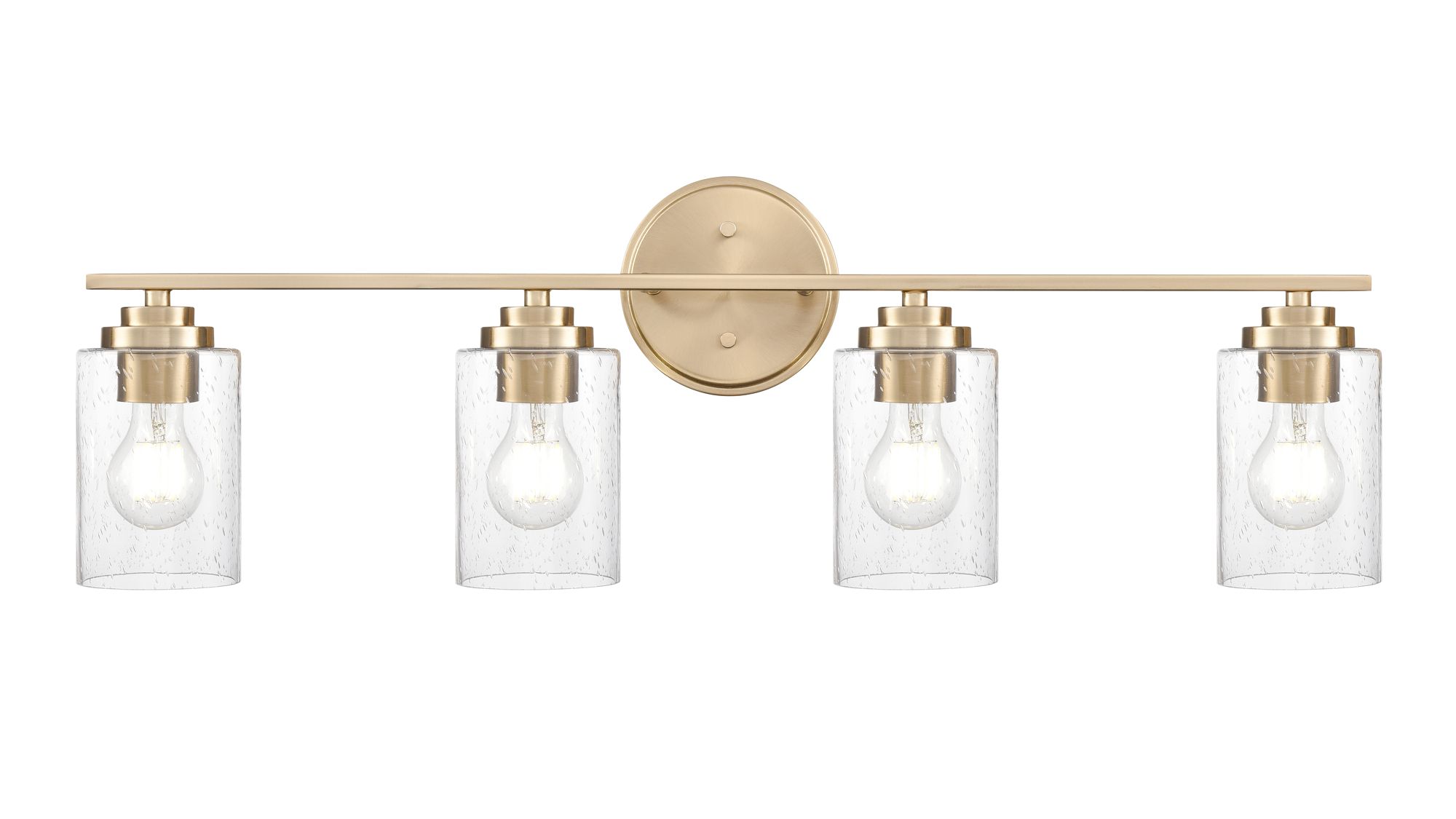 Image 3 Millennium Moven 4-Light 31" Modern Gold Vanity Light with Glass Shade more views