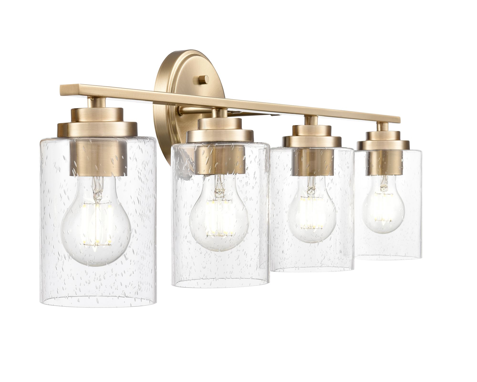 Image 4 Millennium Moven 4-Light 31" Modern Gold Vanity Light with Glass Shade more views