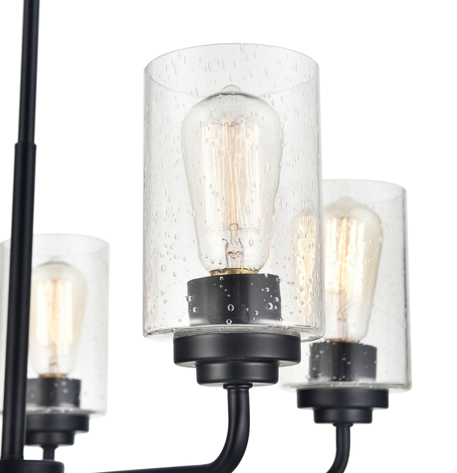Image 5 Millennium Moven 5-Light 23" Matte Black Chandelier with Glass Shade more views