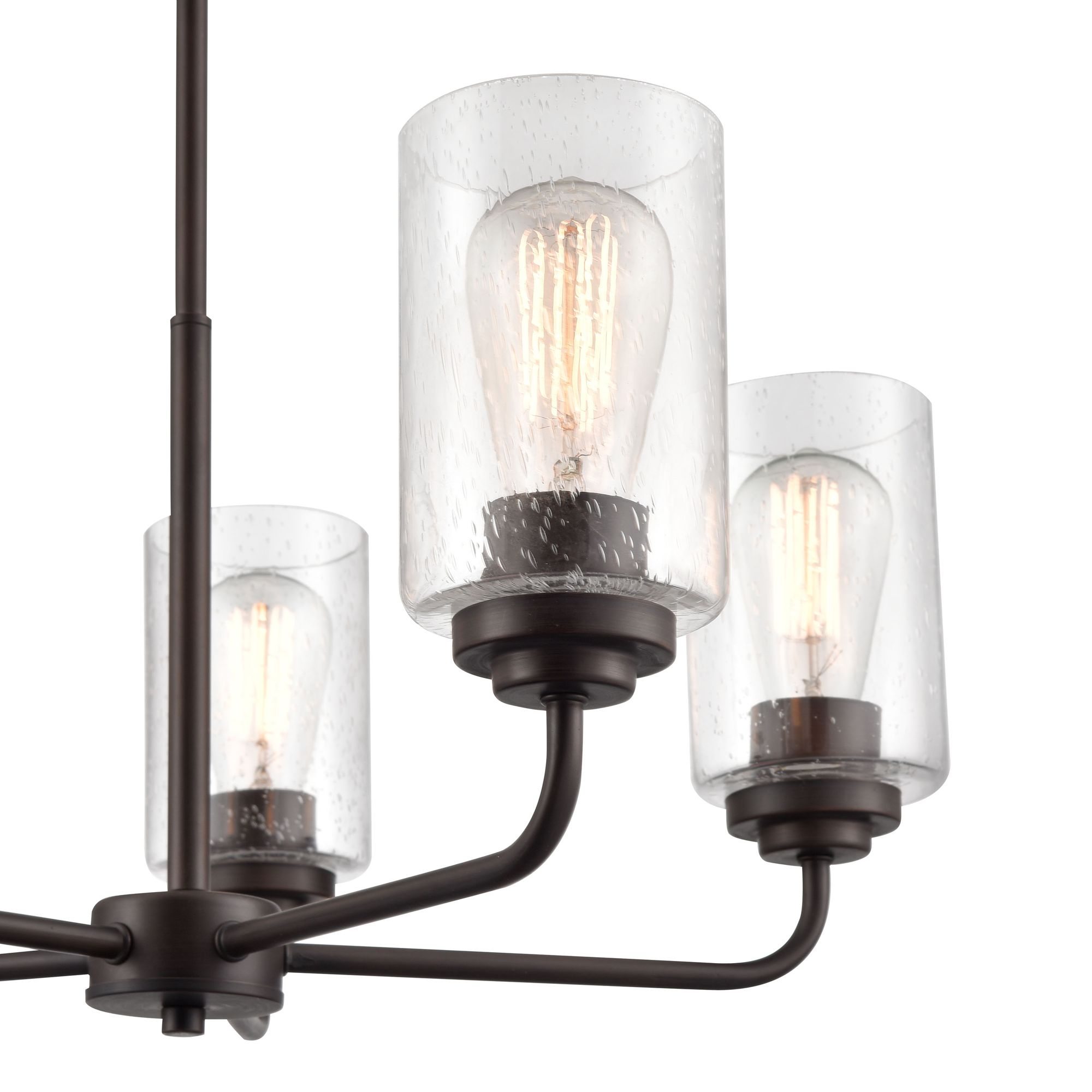 Image 5 Millennium Moven 5-Light 23" Rubbed Bronze Chandelier with Glass Shade more views