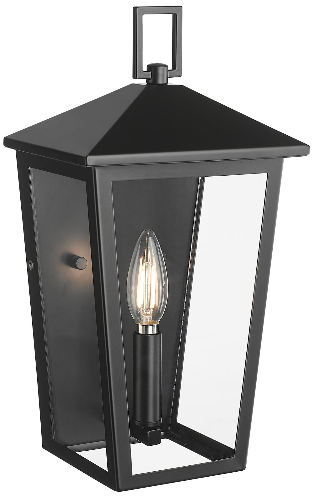 Millennium Munger 1-Light 14" Powder Coated Black Outdoor Wall Sconce