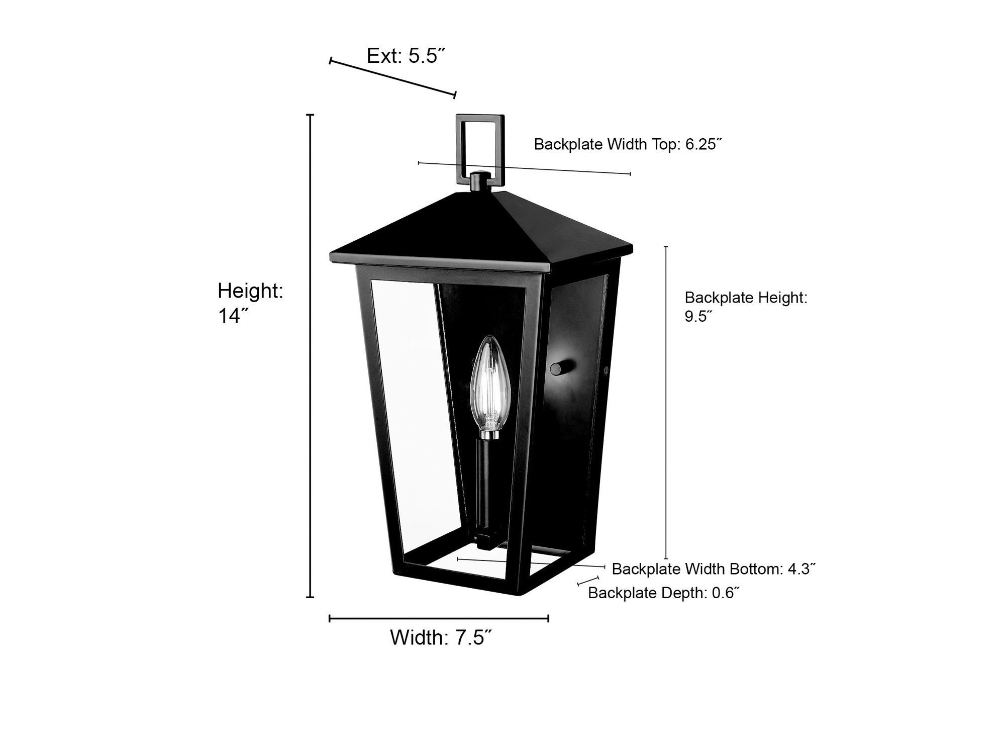 Image 7 Millennium Munger 1-Light 14" Powder Coated Black Outdoor Wall Sconce more views