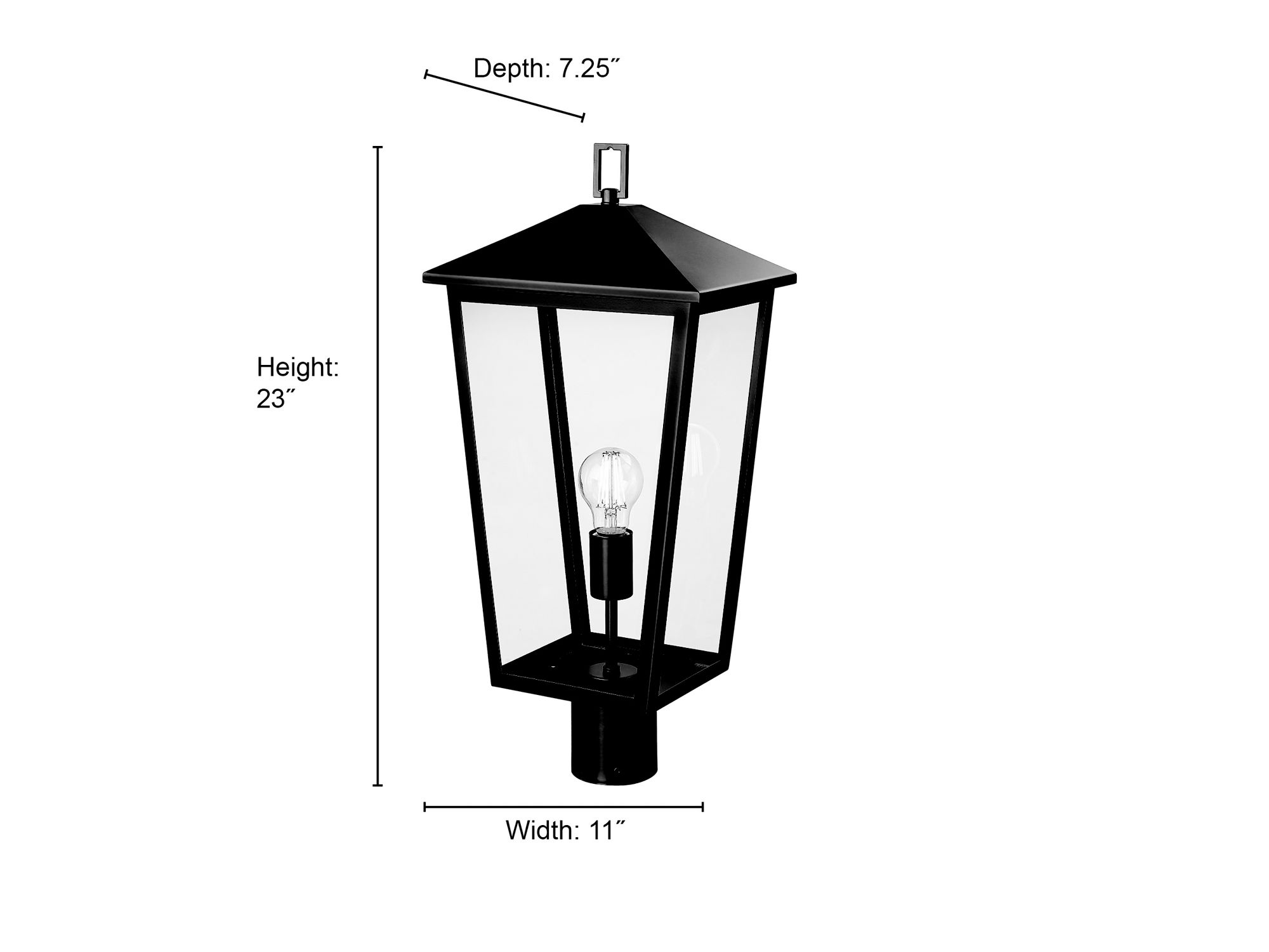 Image 7 Millennium Munger 1-Light 23" Powder Coated Black Outdoor Post Lantern more views