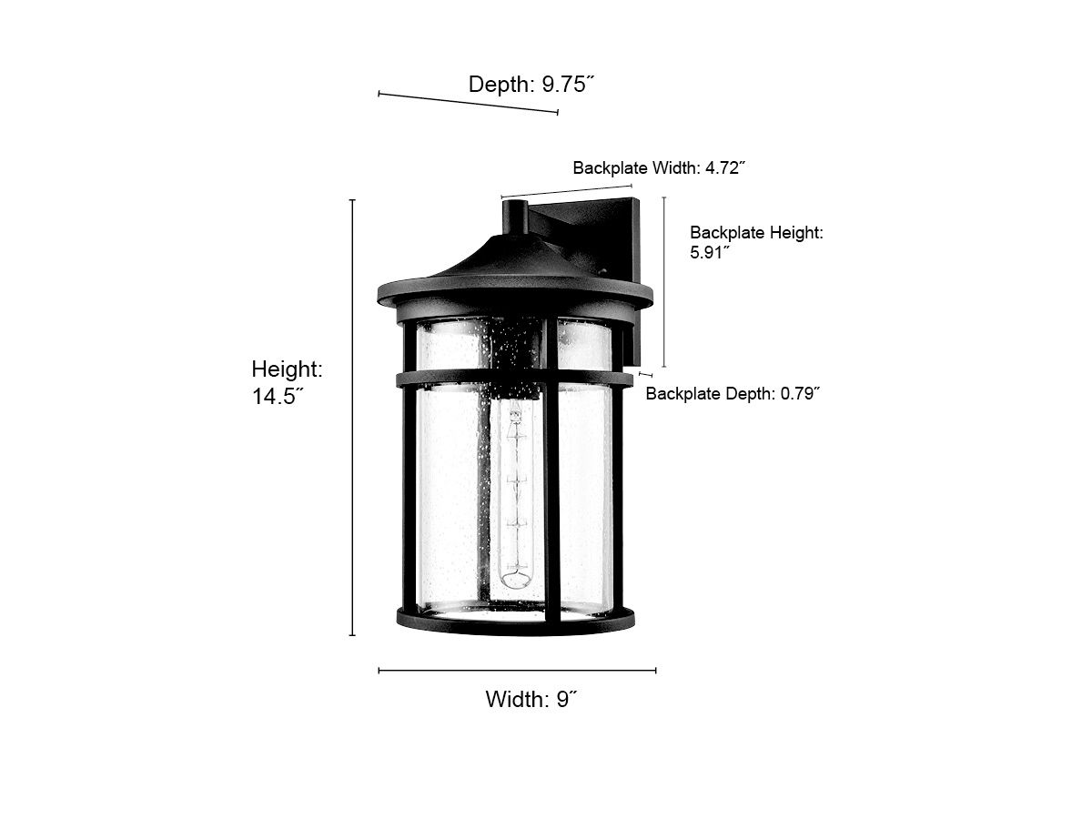 Image 7 Millennium Namath 1-Light 14.5" Textured Black Outdoor Wall Sconce more views