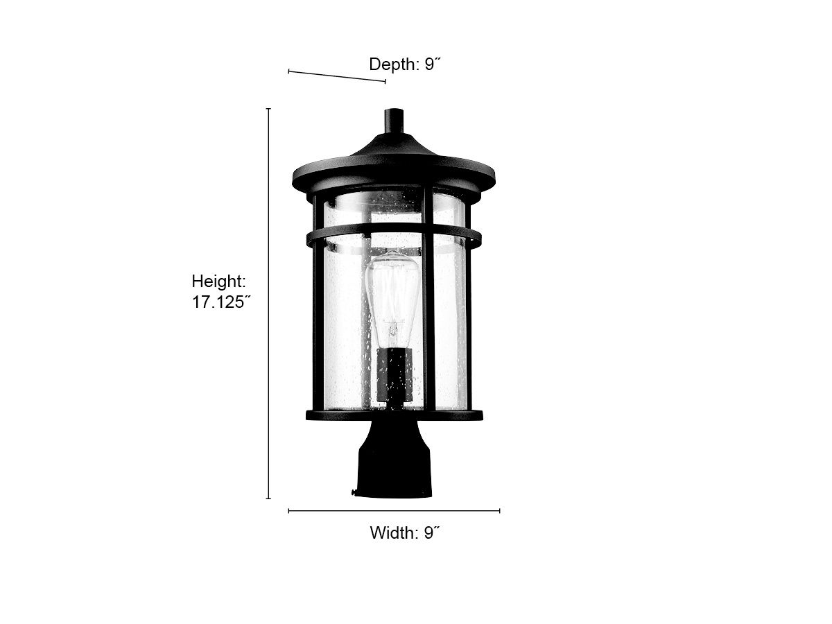 Image 7 Millennium Namath 1-Light 17.13" Textured Black Outdoor Post Lantern more views