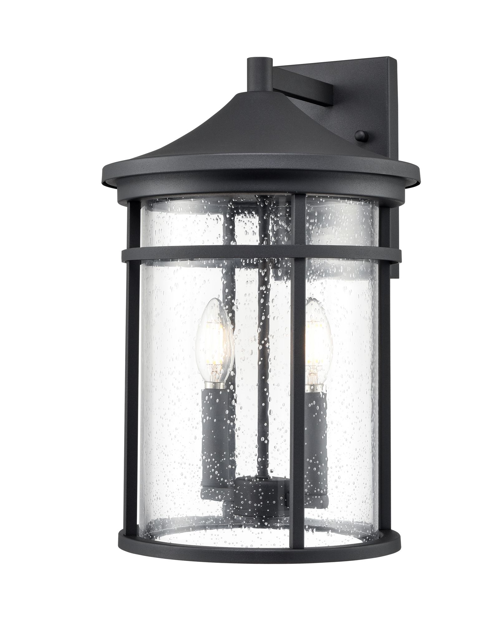 Thumbnail2 of Millennium Namath 2-Light 16.75" Textured Black Outdoor Wall Sconce more views
