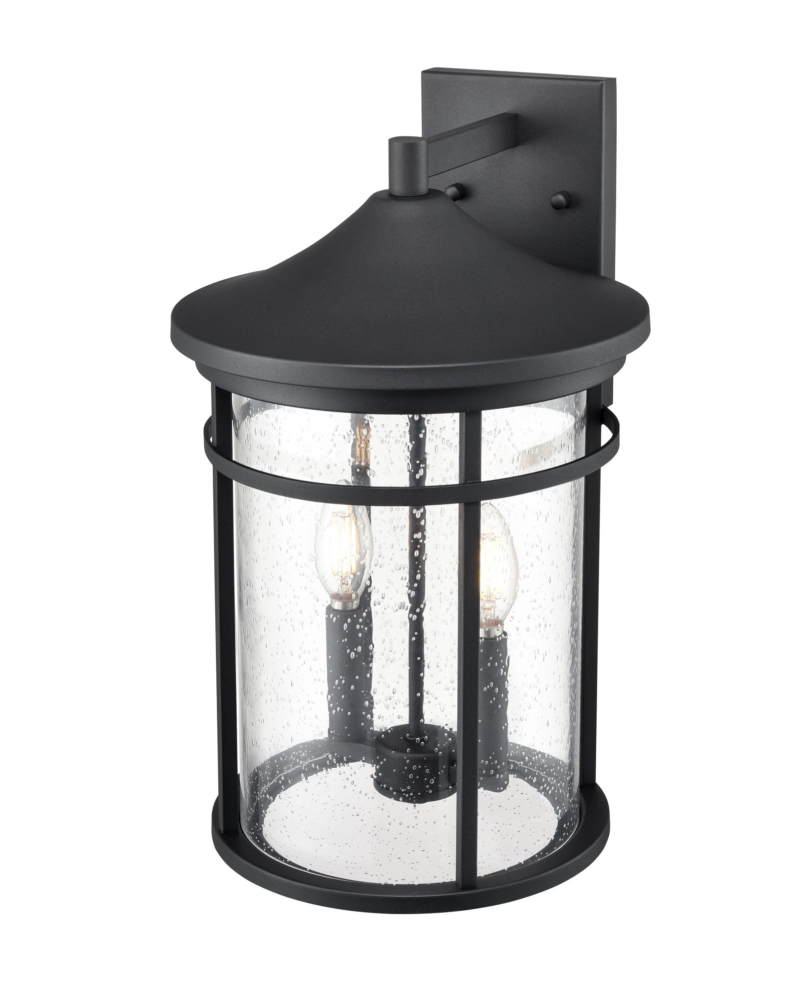 Thumbnail3 of Millennium Namath 2-Light 16.75" Textured Black Outdoor Wall Sconce more views