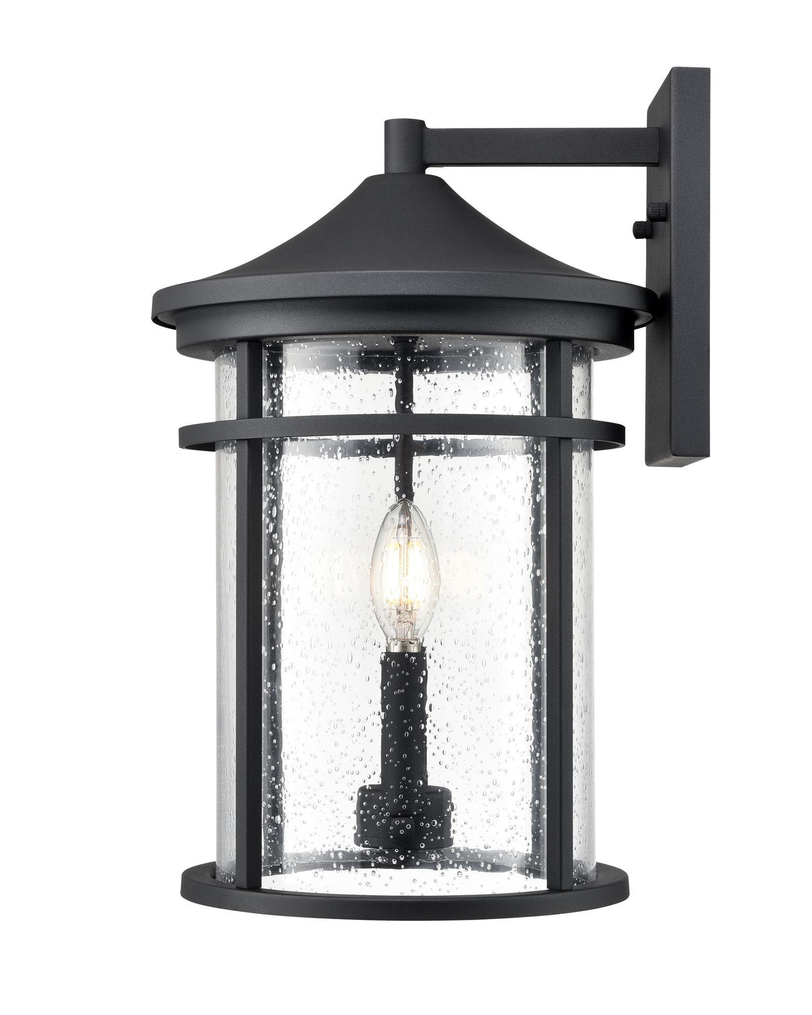 Thumbnail4 of Millennium Namath 2-Light 16.75" Textured Black Outdoor Wall Sconce more views