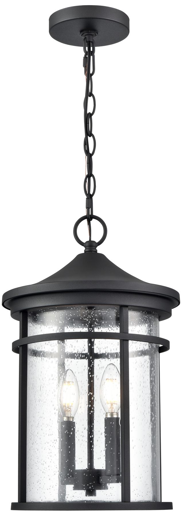 Millennium Namath 2-Light 17.5" Textured Black Outdoor Hanging Lantern