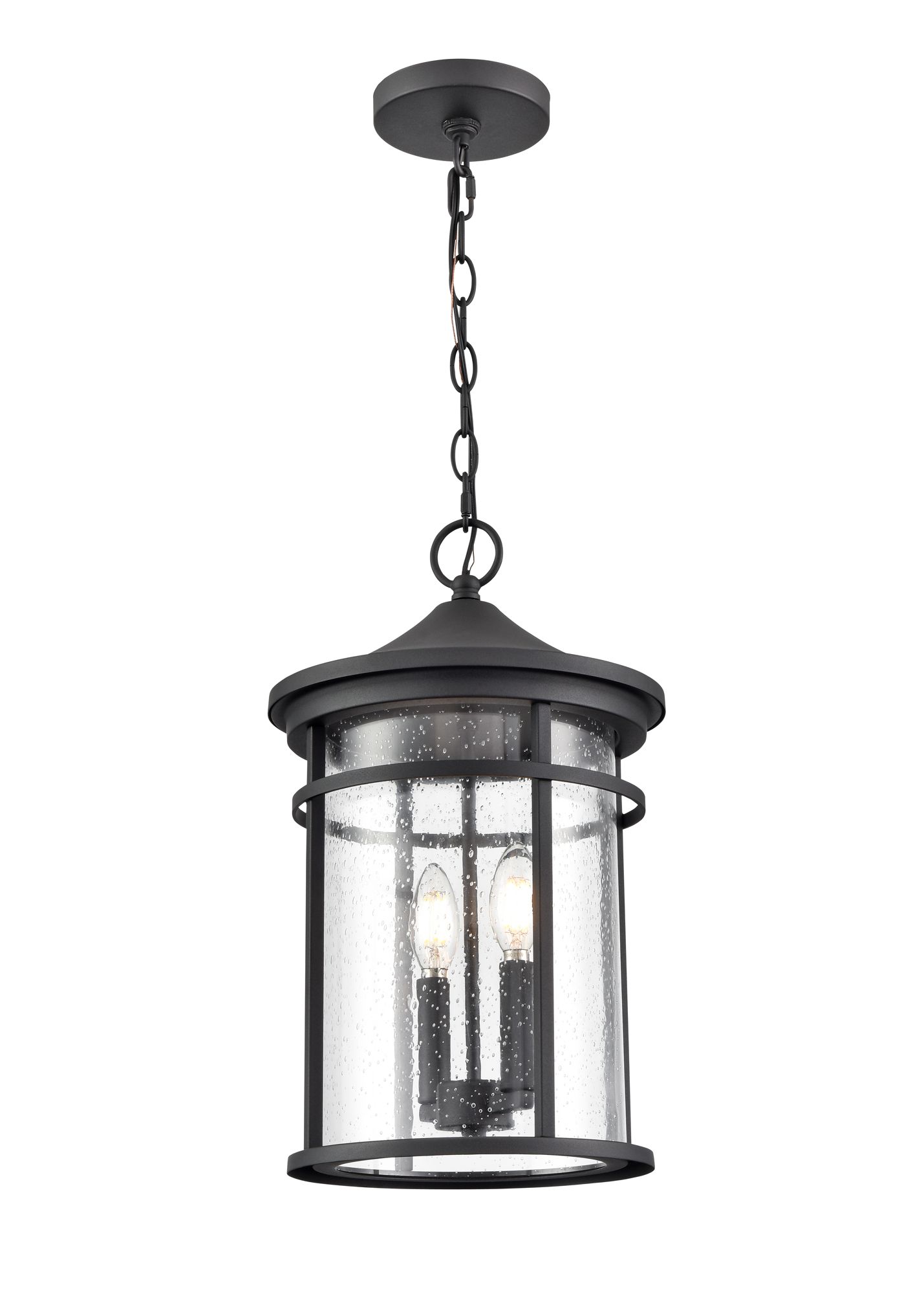 Image 2 Millennium Namath 2-Light 17.5" Textured Black Outdoor Hanging Lantern more views