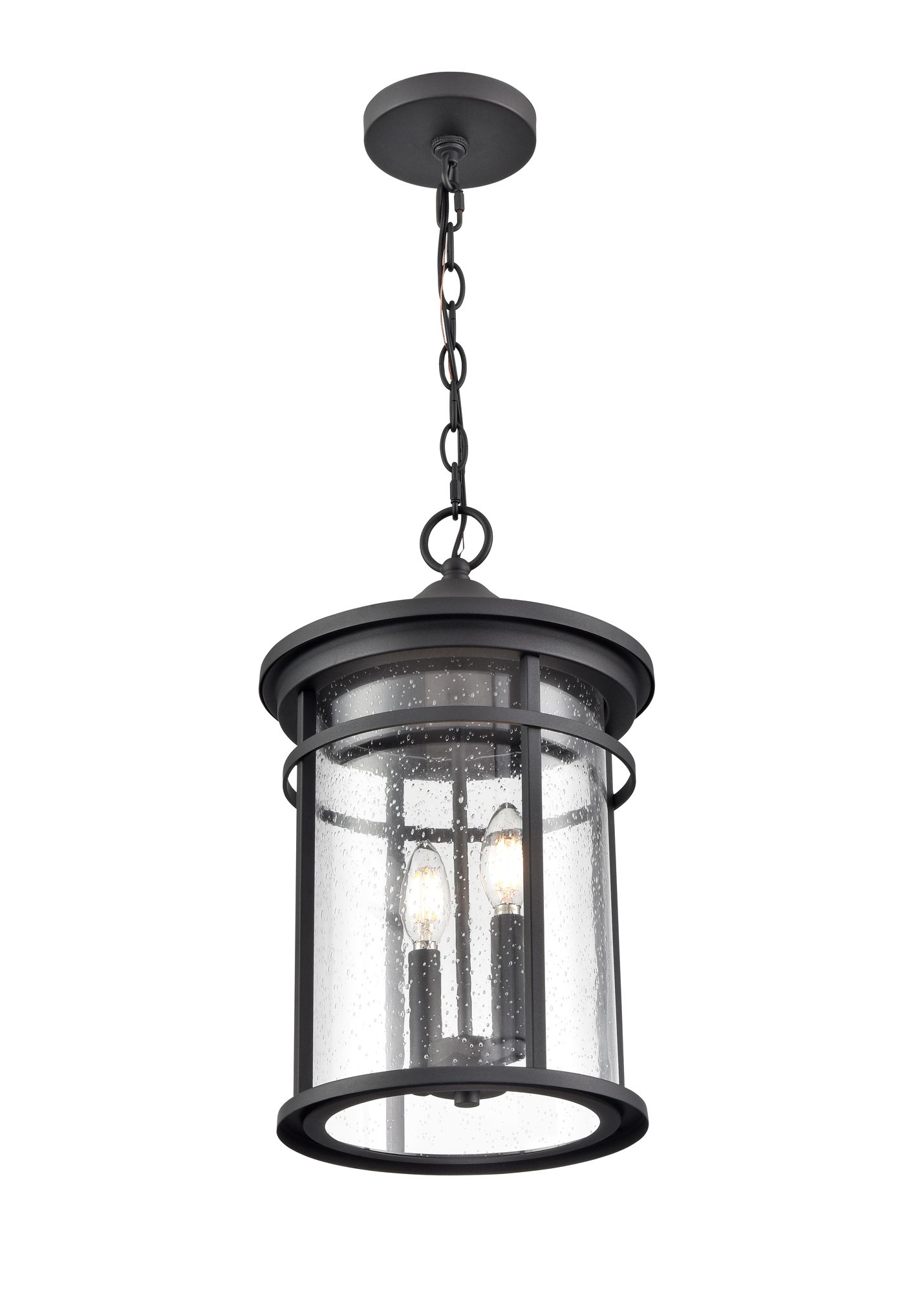 Image 3 Millennium Namath 2-Light 17.5" Textured Black Outdoor Hanging Lantern more views