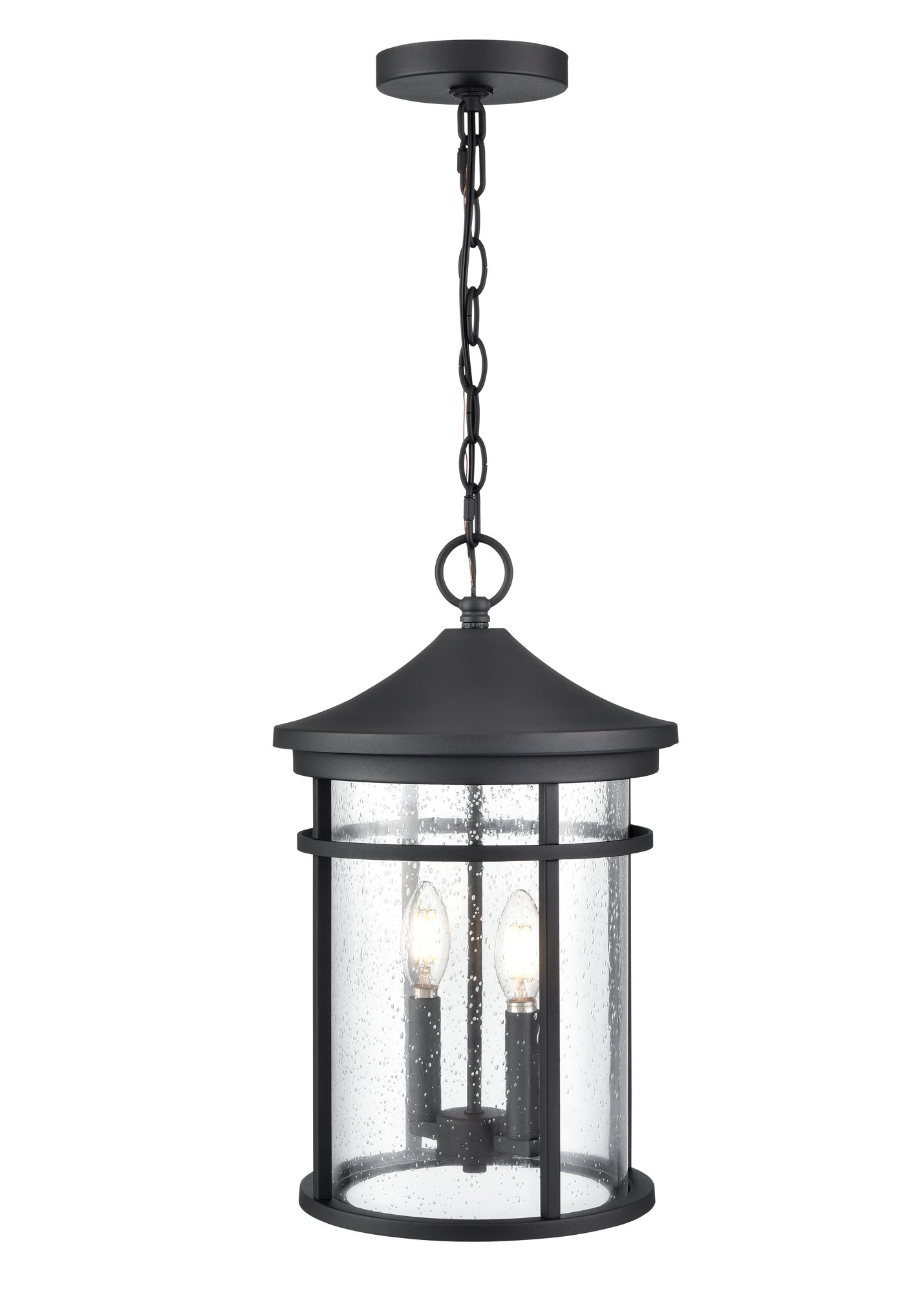 Image 4 Millennium Namath 2-Light 17.5" Textured Black Outdoor Hanging Lantern more views