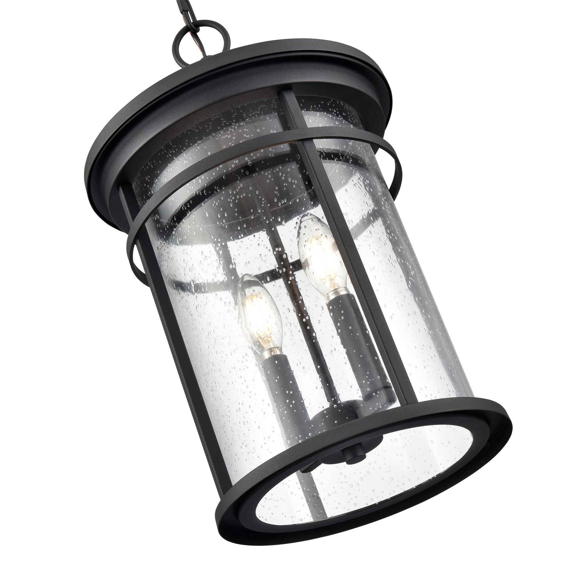 Image 5 Millennium Namath 2-Light 17.5" Textured Black Outdoor Hanging Lantern more views