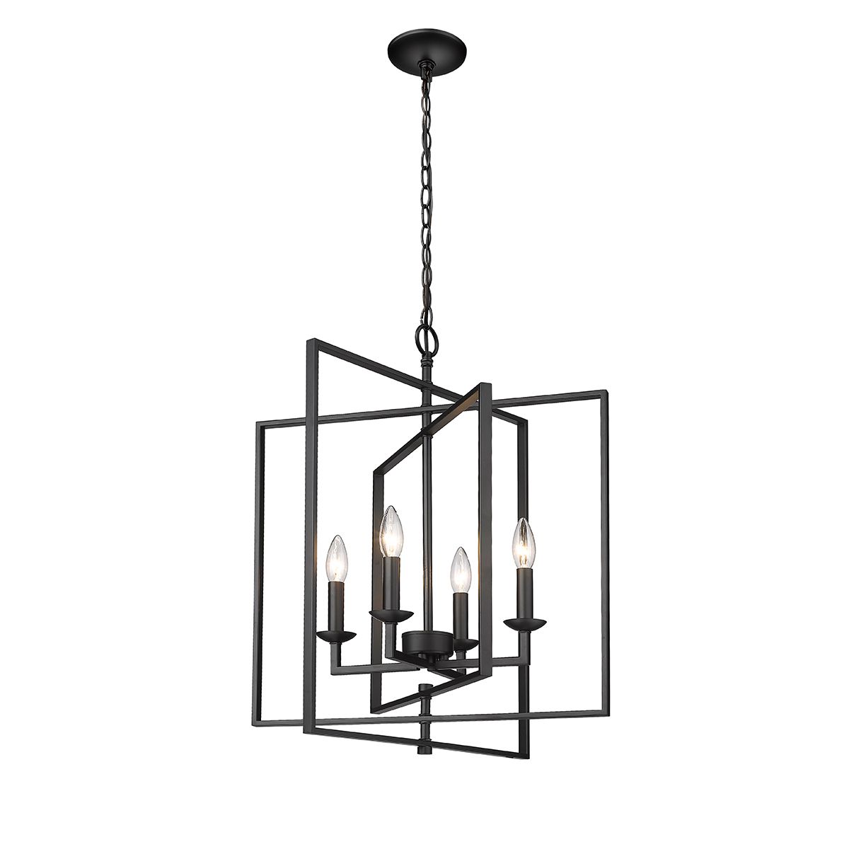 Image 3 Millennium Nellis 4-Light 20" Matte Black Pendant Light more views