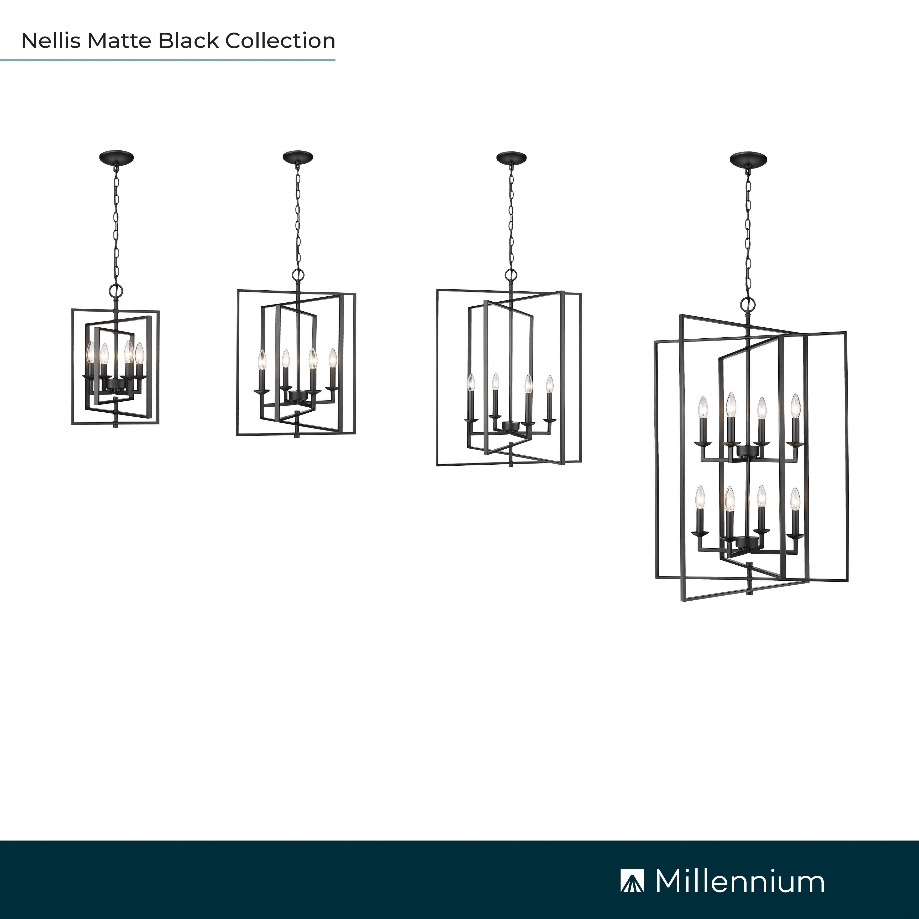 Image 7 Millennium Nellis 4-Light 26" Matte Black Pendant more views