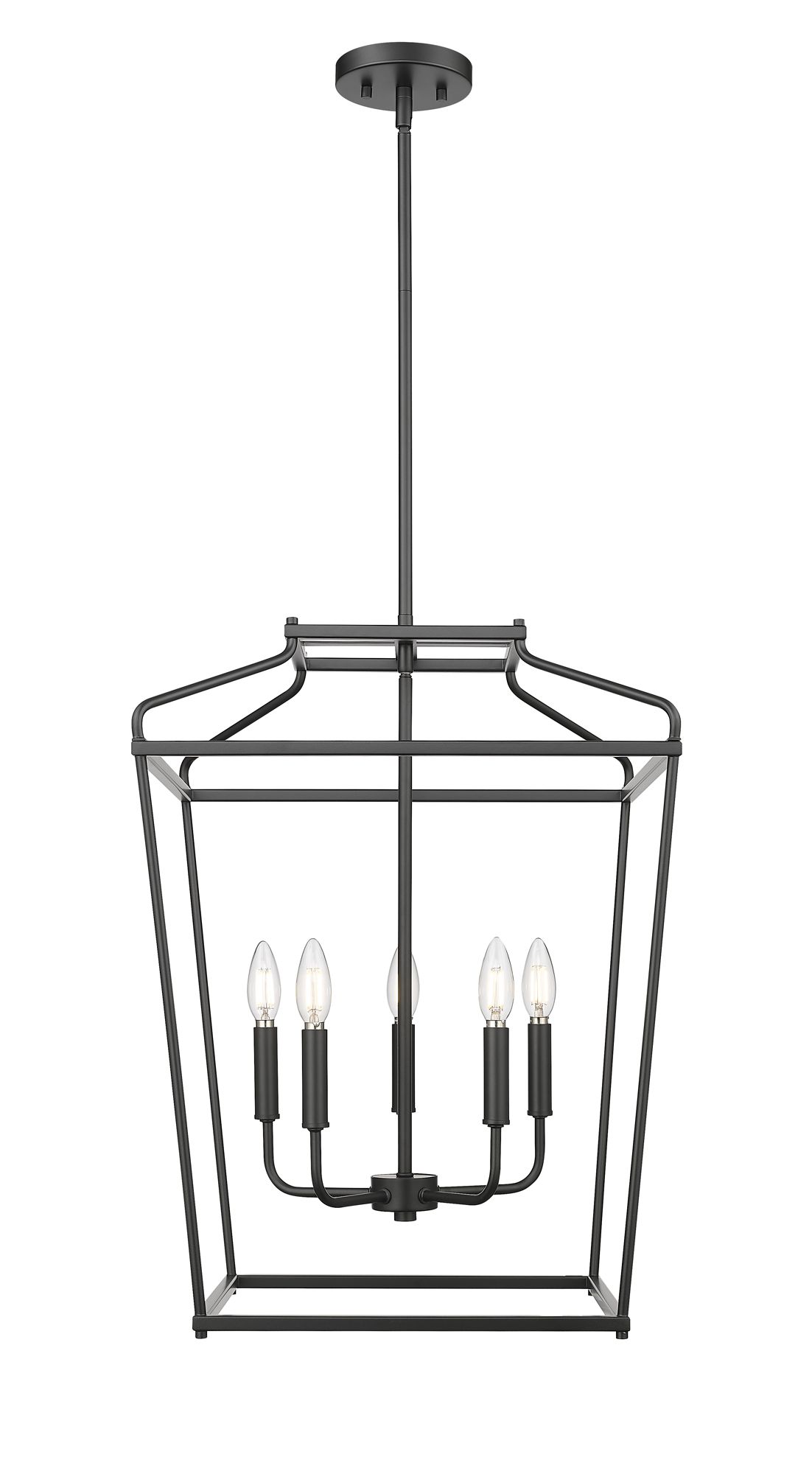 Image 2 Millennium Nellita 5-Light 18" Matte Black Pendant more views