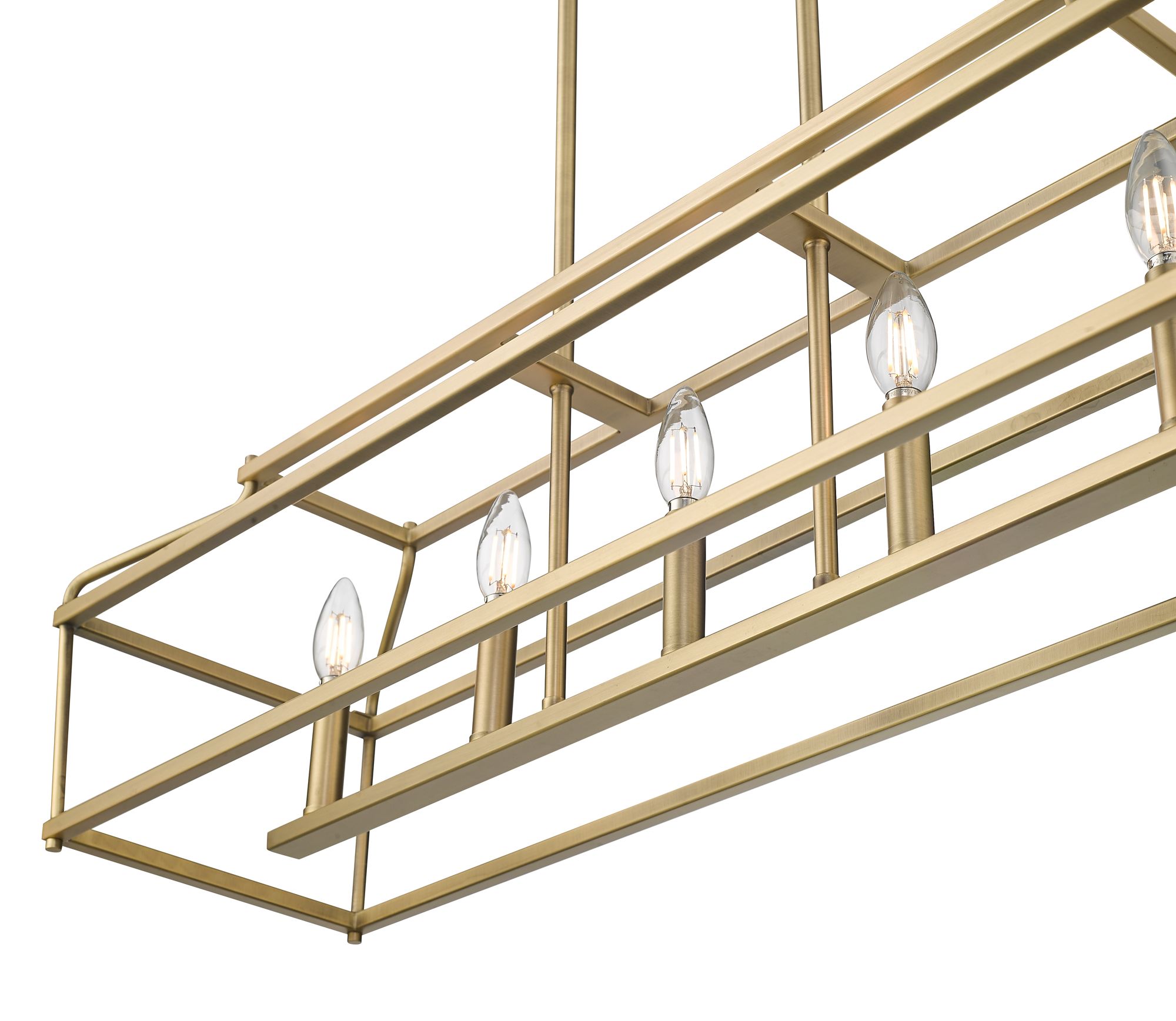 Image 3 Millennium Nellita 5-Light 34" Vintage Brass Linear Chandelier more views