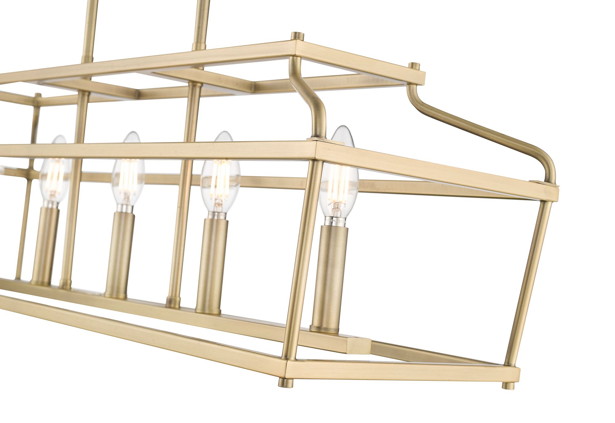 Image 4 Millennium Nellita 5-Light 34" Vintage Brass Linear Chandelier more views