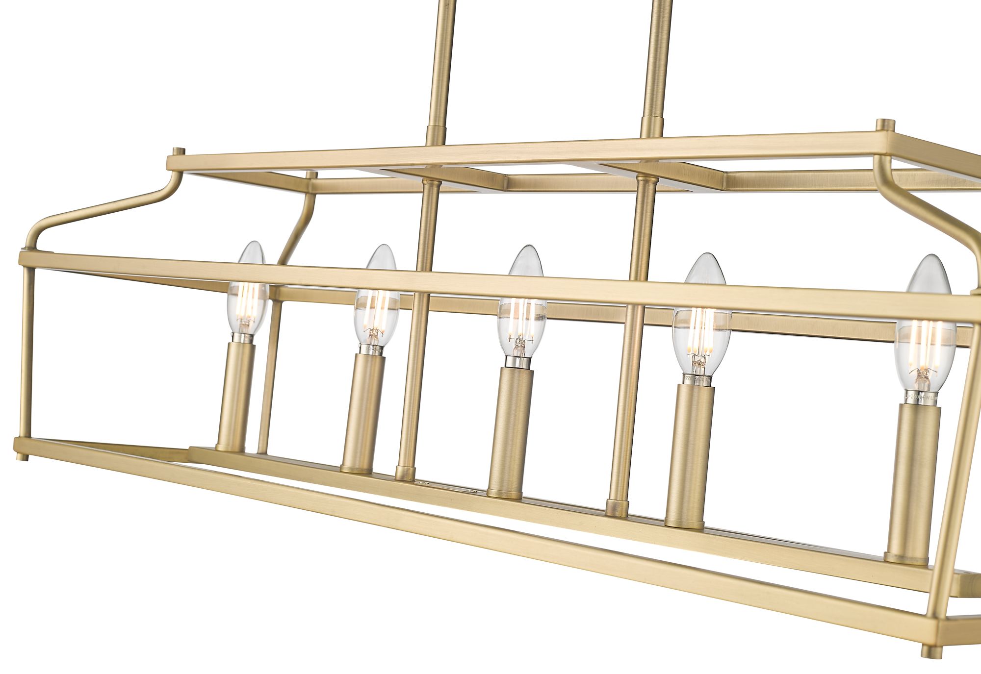 Image 5 Millennium Nellita 5-Light 34" Vintage Brass Linear Chandelier more views