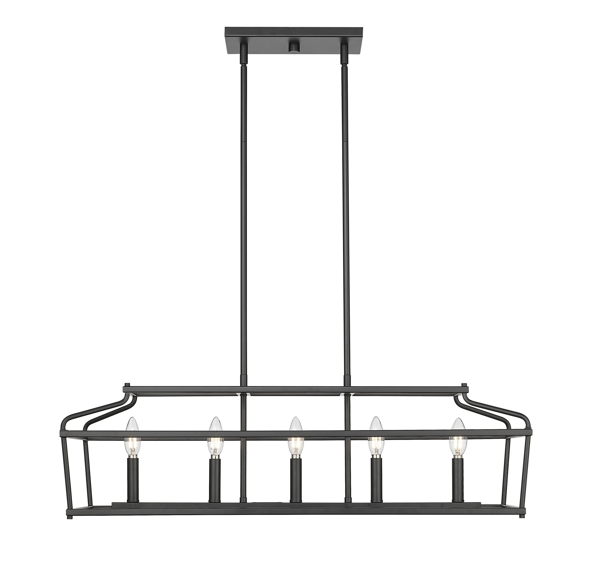 Image 2 Millennium Nellita 5-Light 34" Matte Black Linear Chandelier more views