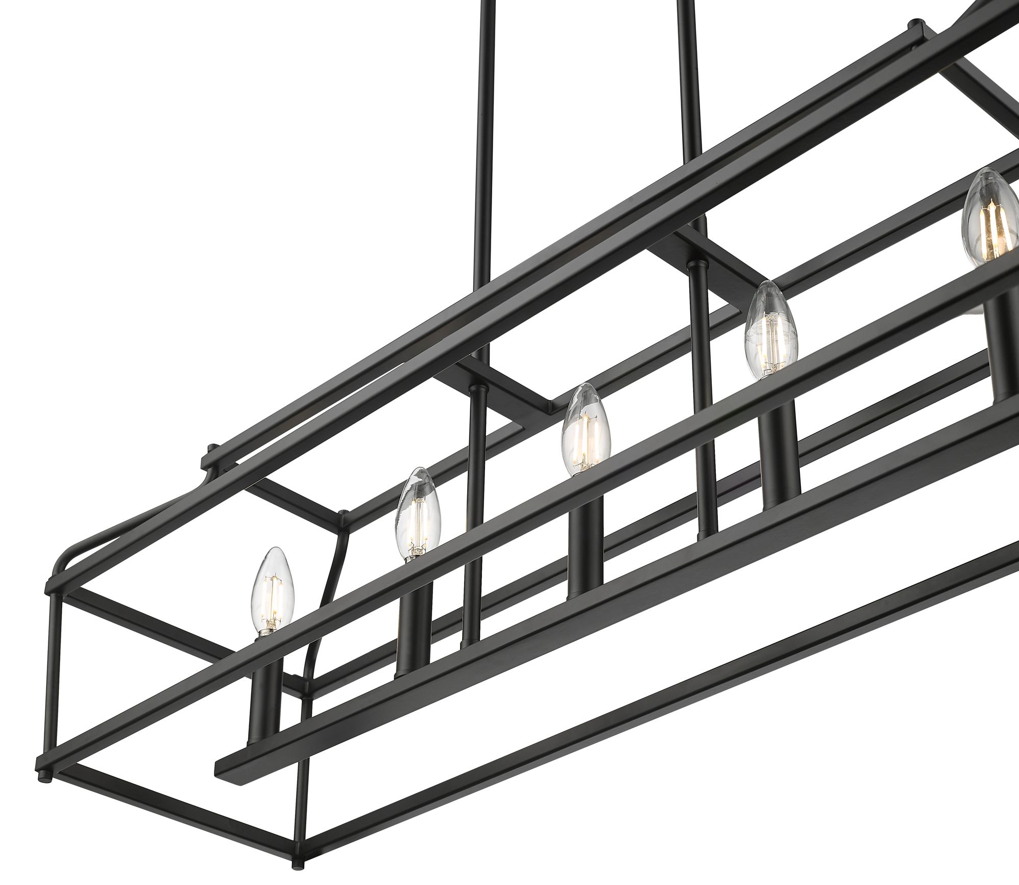 Image 3 Millennium Nellita 5-Light 34" Matte Black Linear Chandelier more views
