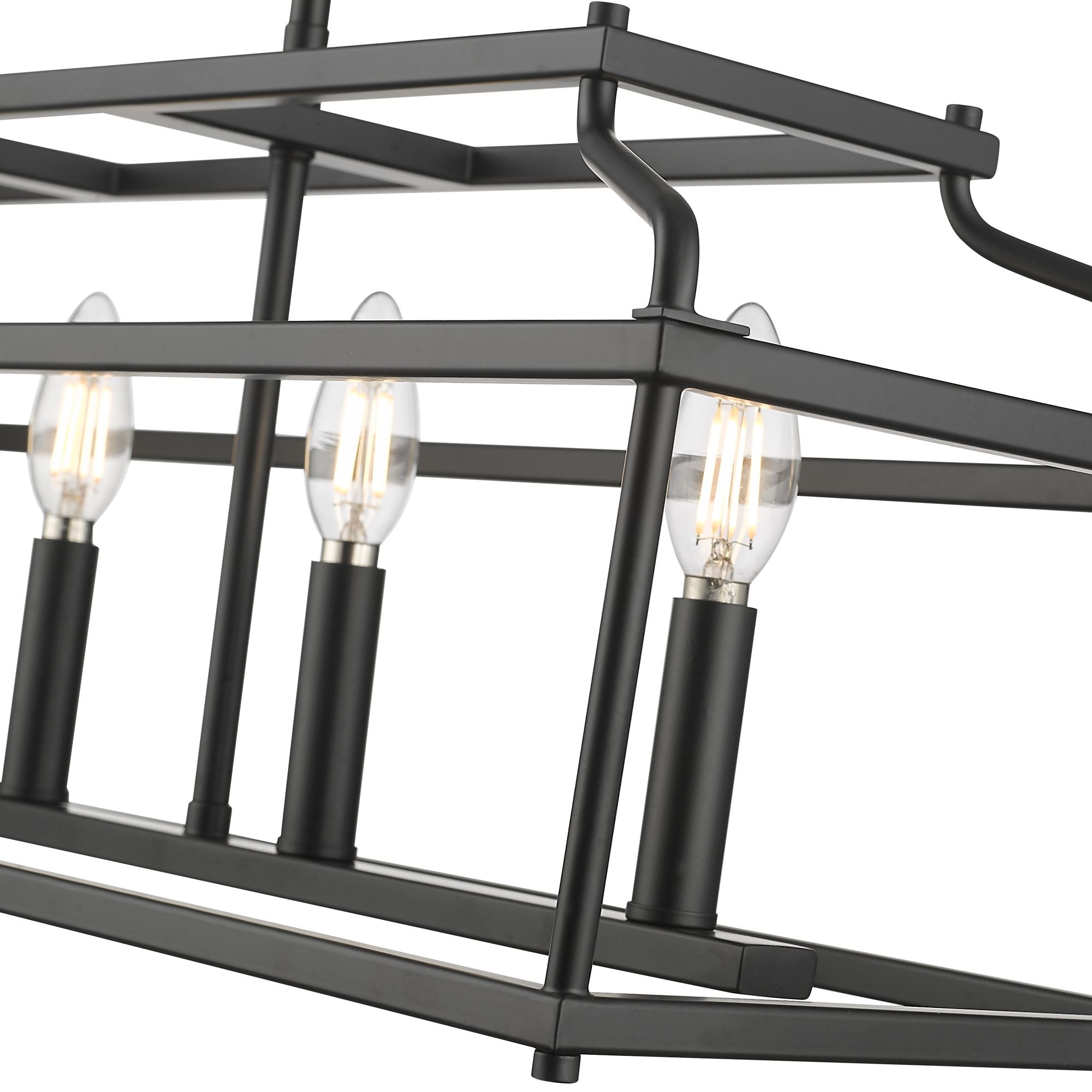 Image 4 Millennium Nellita 5-Light 34" Matte Black Linear Chandelier more views