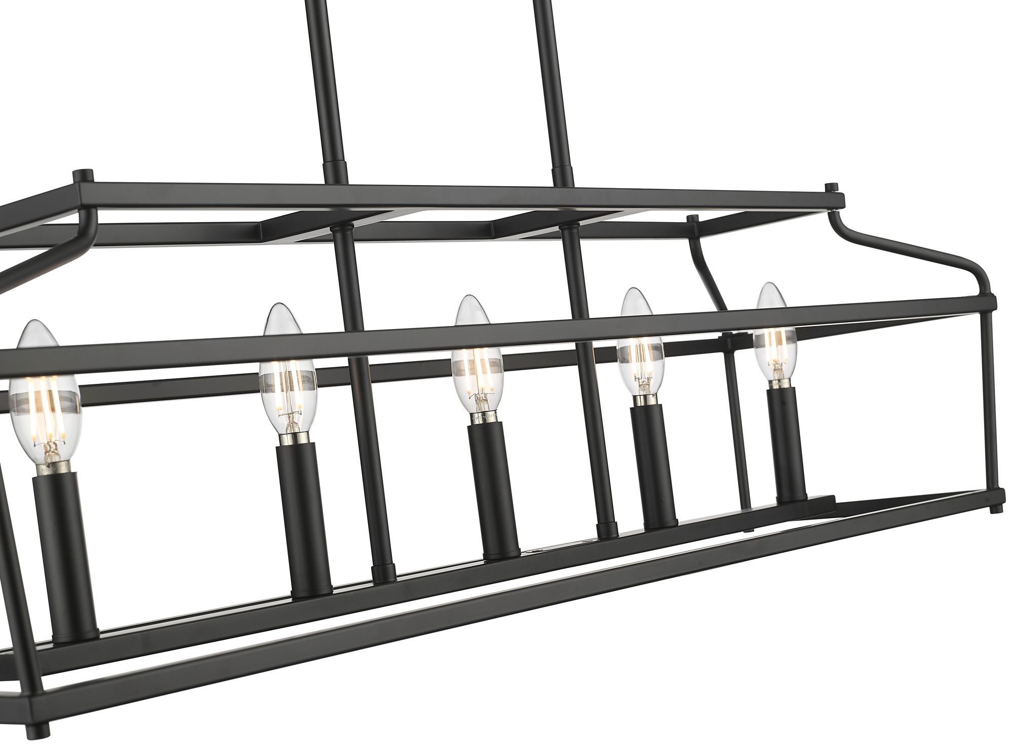 Image 5 Millennium Nellita 5-Light 34" Matte Black Linear Chandelier more views