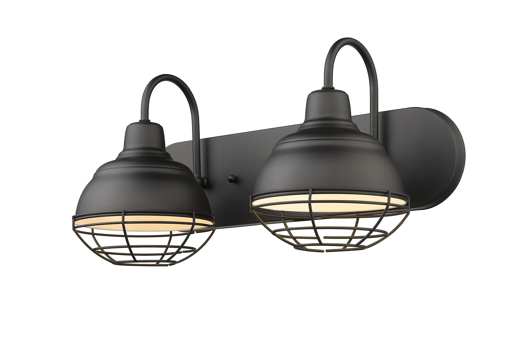 Image 2 Millennium Neo-Industrial 2 Light Vanity Fixture in Matte Black more views