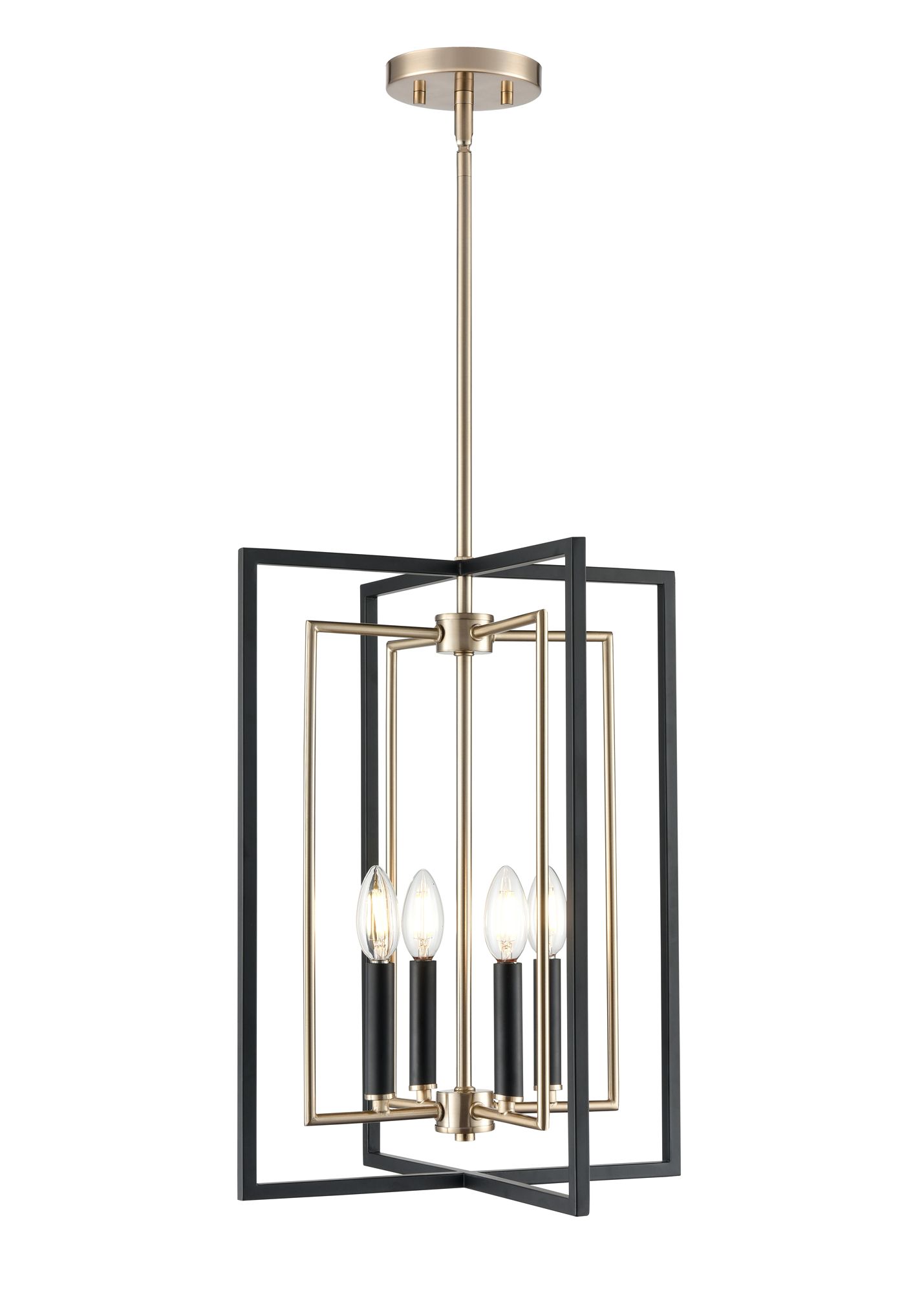 Image 2 Millennium Noelle 4-Light 15" Matte Black/Modern Gold Pendant more views