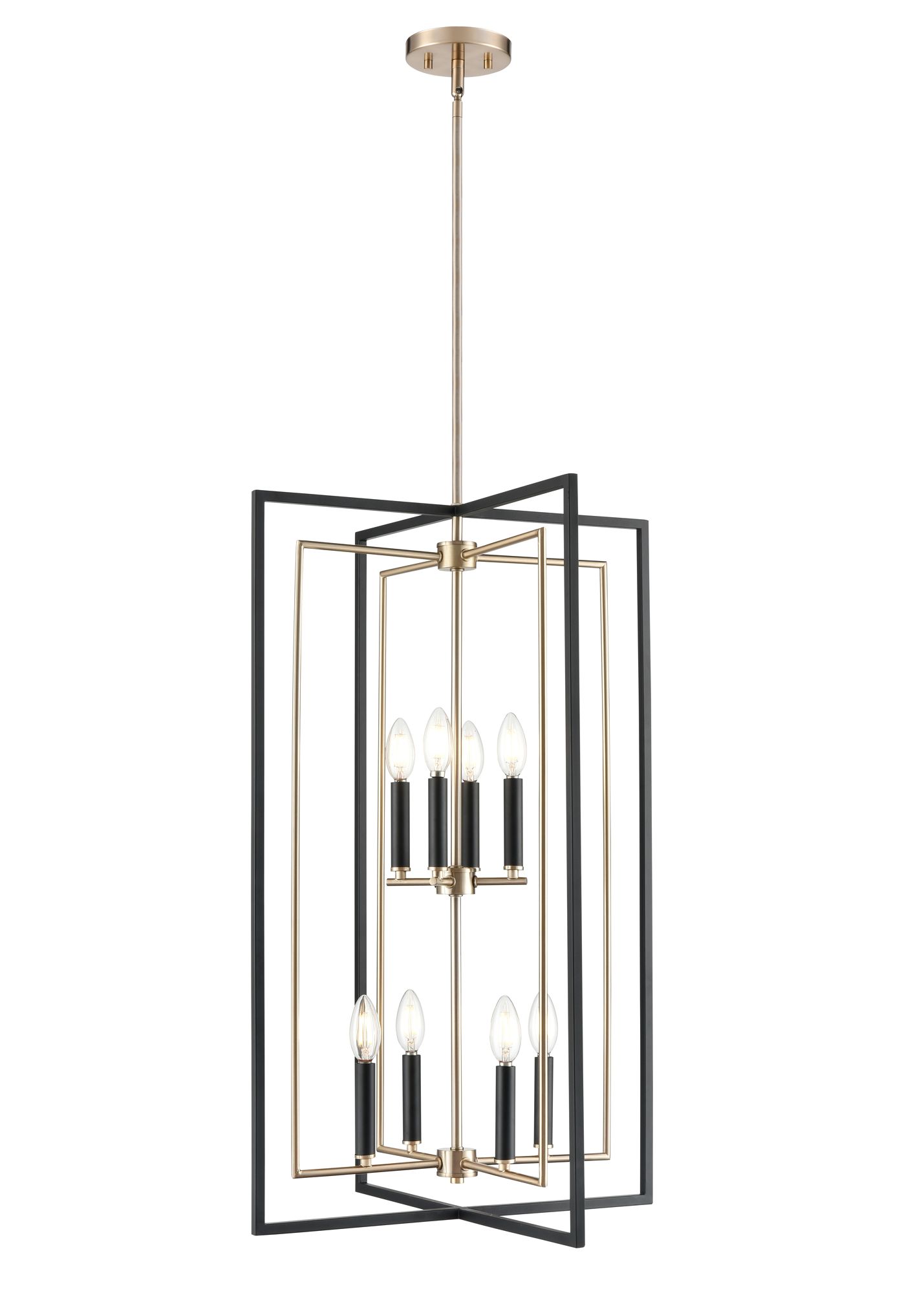 Thumbnail2 of Millennium Noelle 8-Light 20" Matte Black/Modern Gold Pendant more views