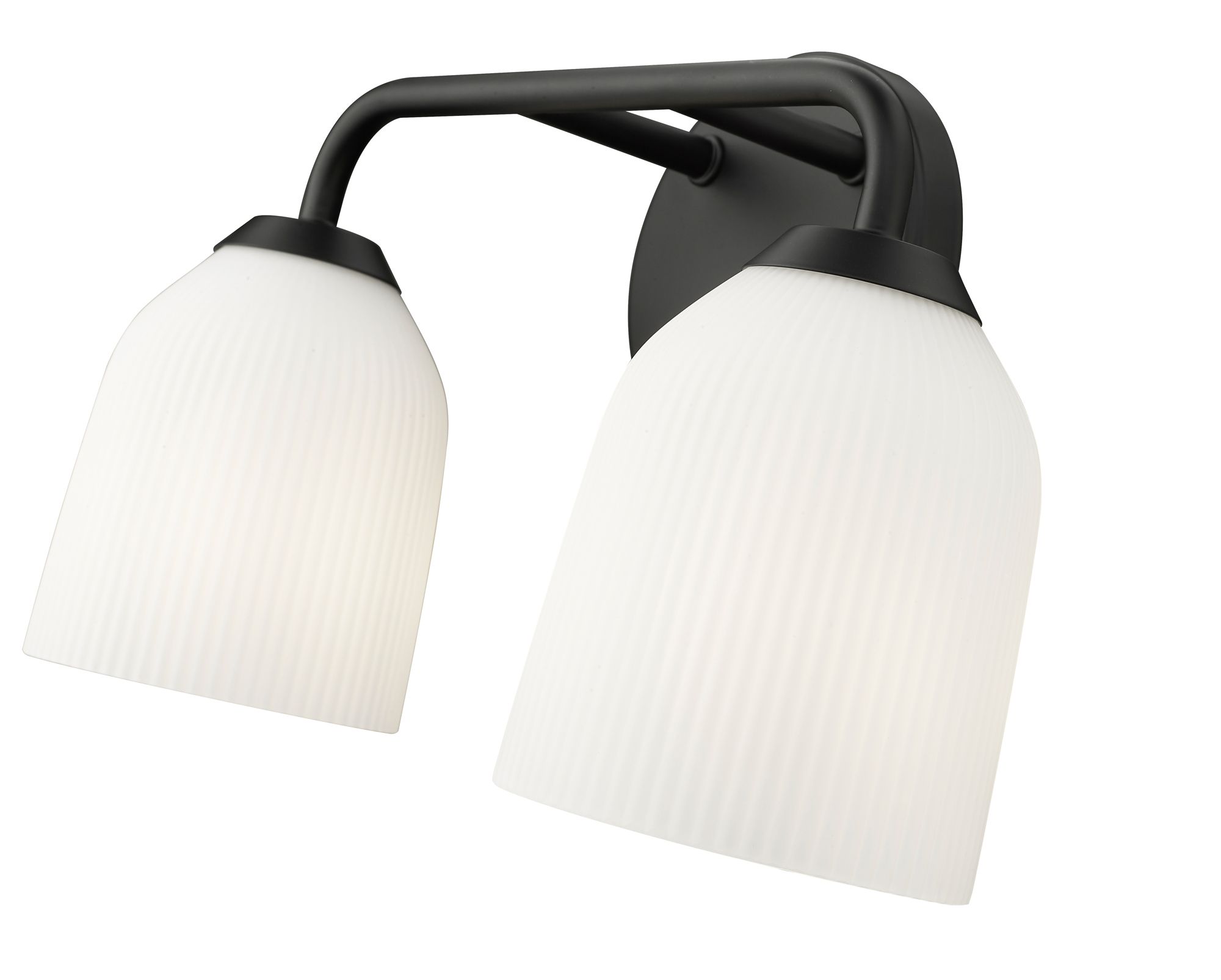 Image 6 Millennium Norah 2-Light 15" Matte Black Vanity Light with Glass Shade more views