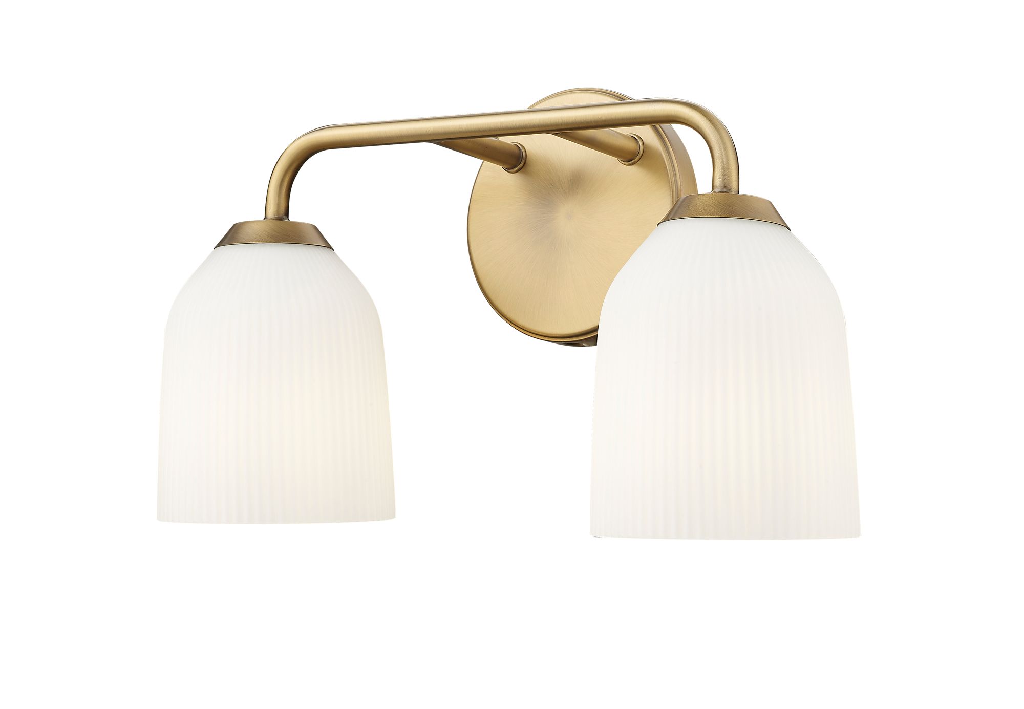 Image 3 Millennium Norah 2-Light 15" Vintage Brass Vanity Light with Glass Shade more views