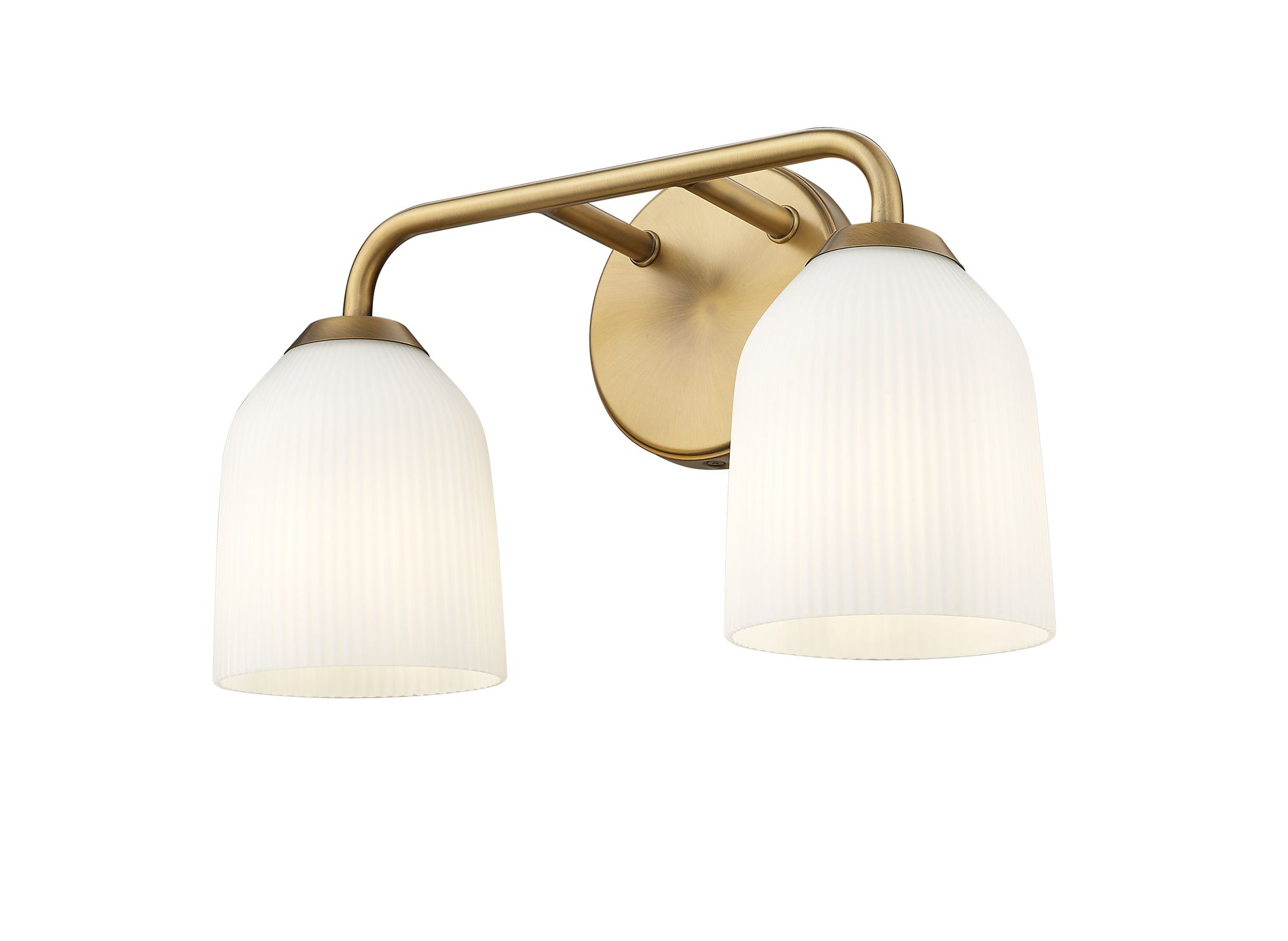 Image 4 Millennium Norah 2-Light 15" Vintage Brass Vanity Light with Glass Shade more views