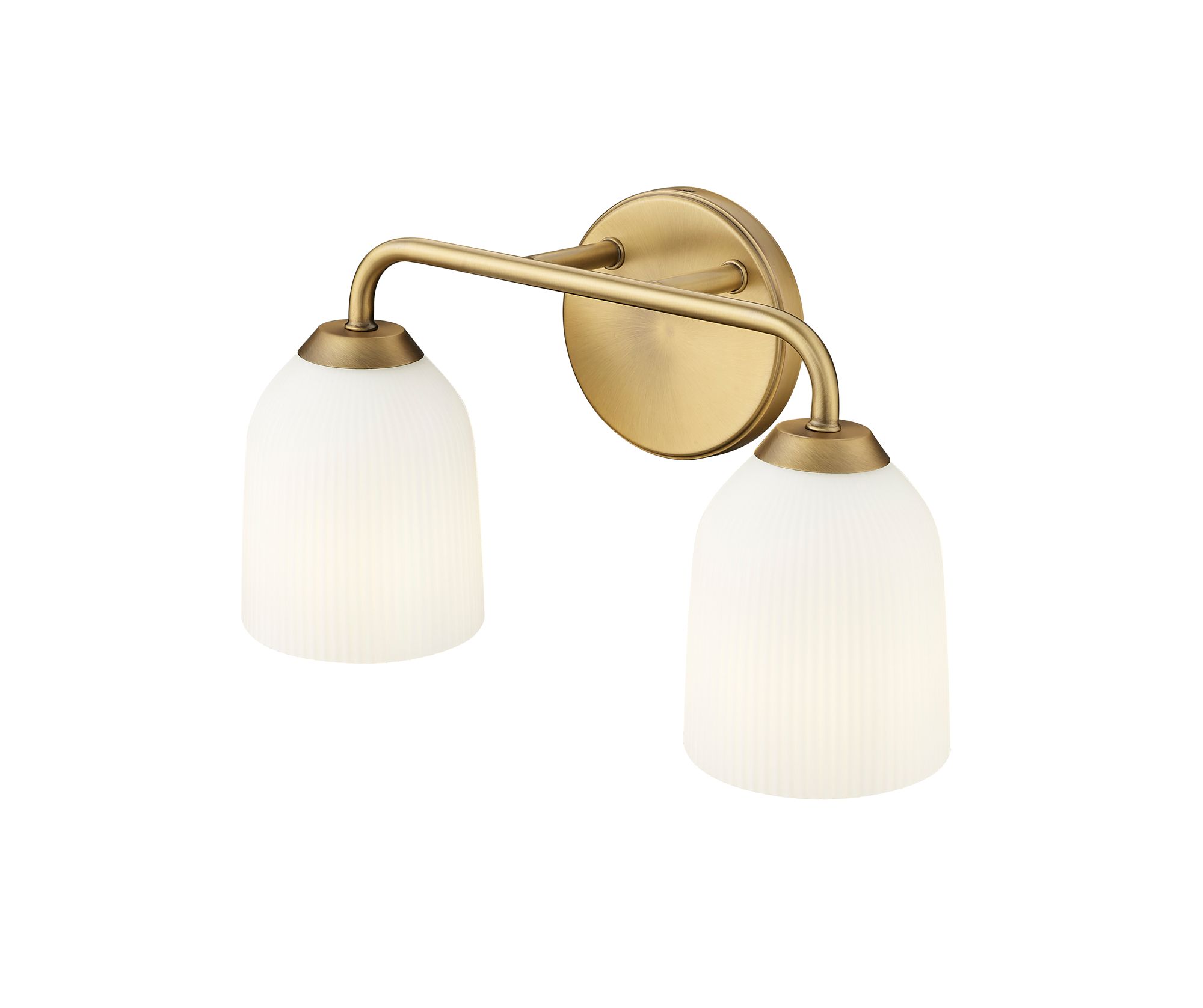 Image 5 Millennium Norah 2-Light 15" Vintage Brass Vanity Light with Glass Shade more views