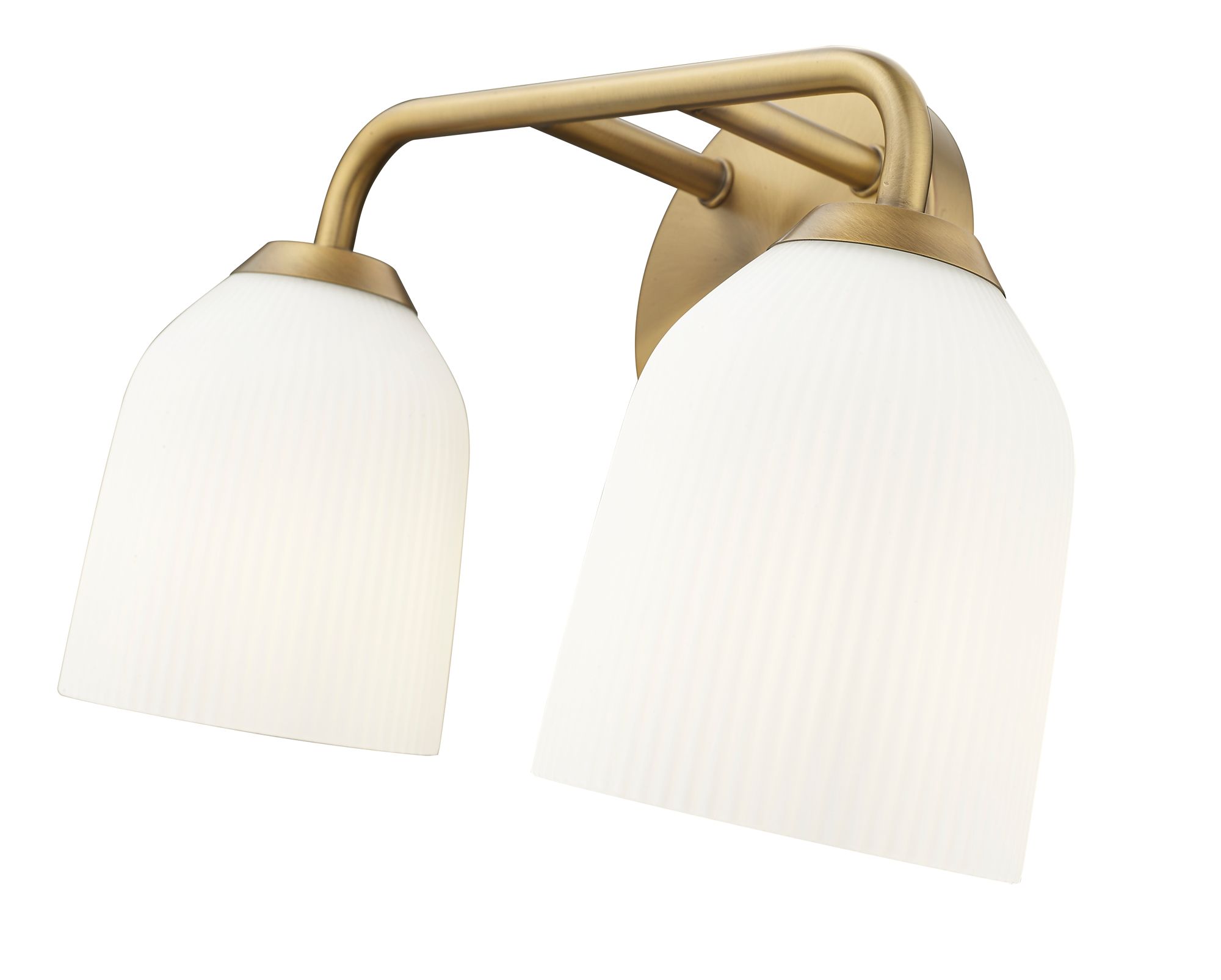 Image 6 Millennium Norah 2-Light 15" Vintage Brass Vanity Light with Glass Shade more views