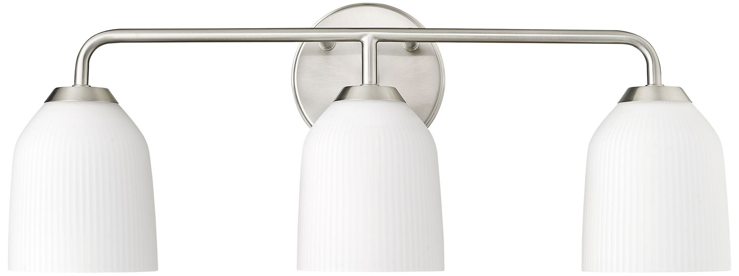 Millennium Norah 3-Light 22.75" Brushed Nickel Vanity Light with Shade