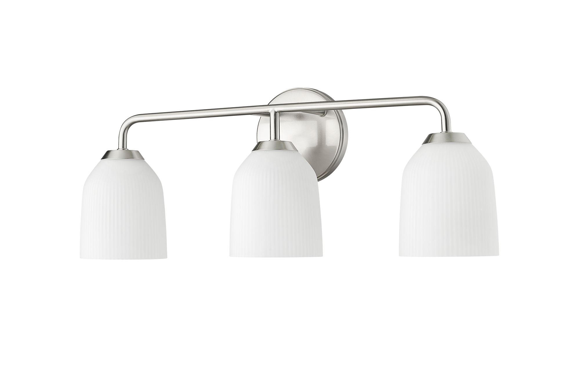 Image 3 Millennium Norah 3-Light 22.75" Brushed Nickel Vanity Light with Shade more views