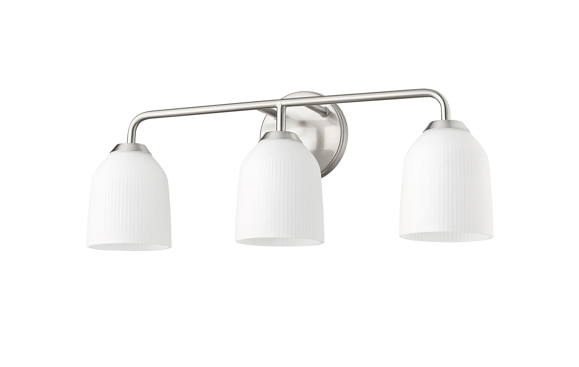 Image 4 Millennium Norah 3-Light 22.75" Brushed Nickel Vanity Light with Shade more views