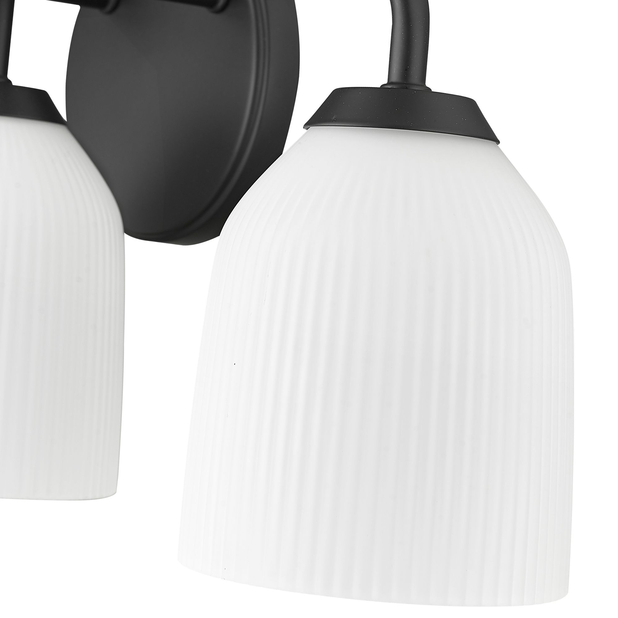 Image 7 Millennium Norah 3-Light 22.75" Matte Black Vanity Light with Glass Shade more views