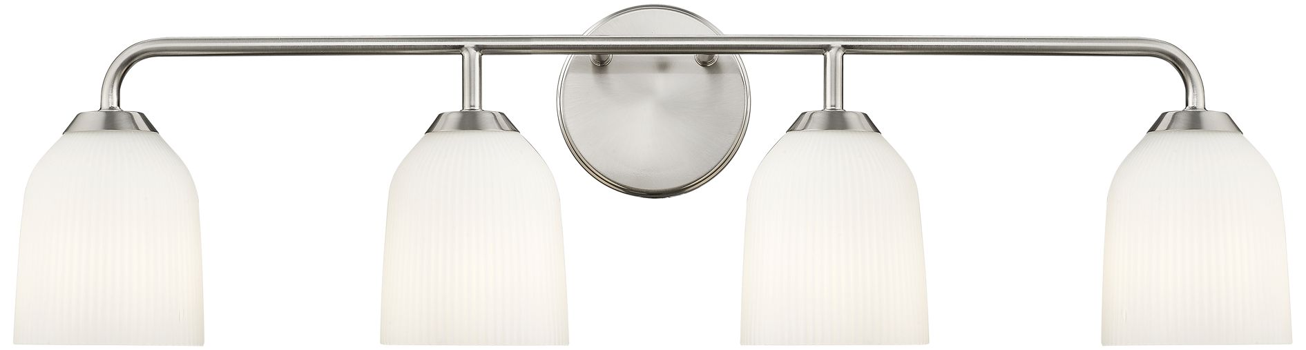 Image 2 Millennium Norah 4-Light 32" Brushed Nickel Vanity Light with Glass Shade