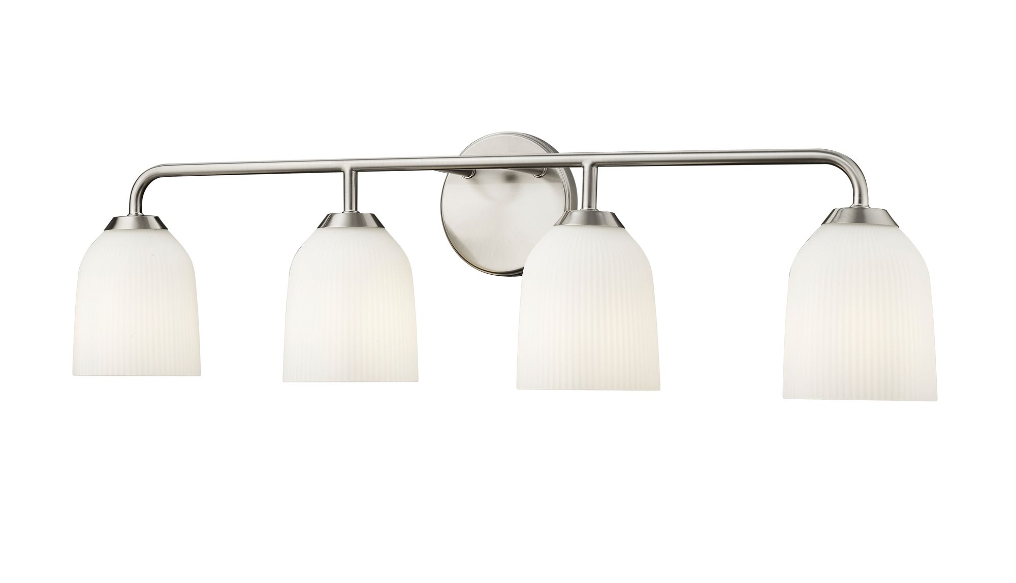 Image 3 Millennium Norah 4-Light 32" Brushed Nickel Vanity Light with Glass Shade more views