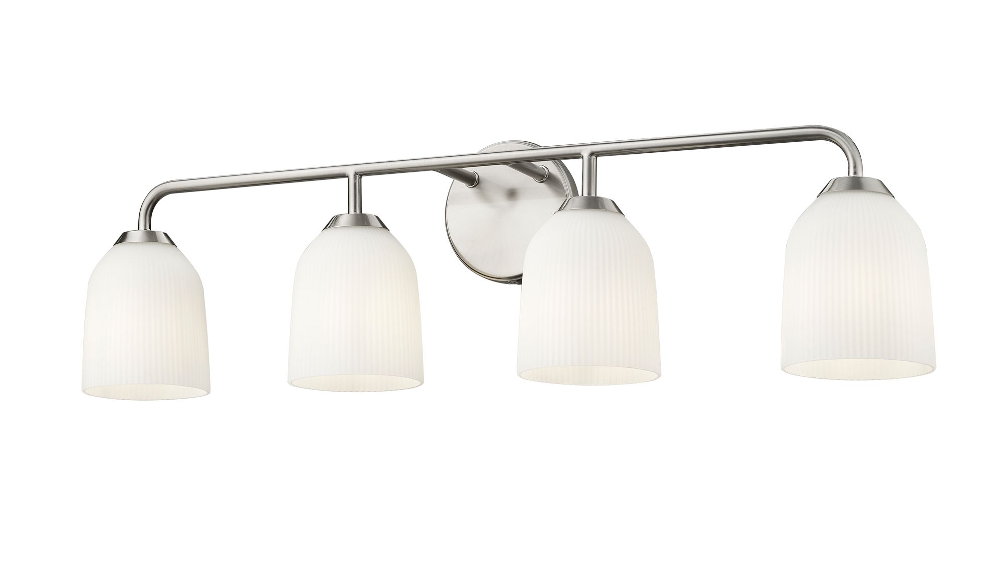 Image 4 Millennium Norah 4-Light 32" Brushed Nickel Vanity Light with Glass Shade more views
