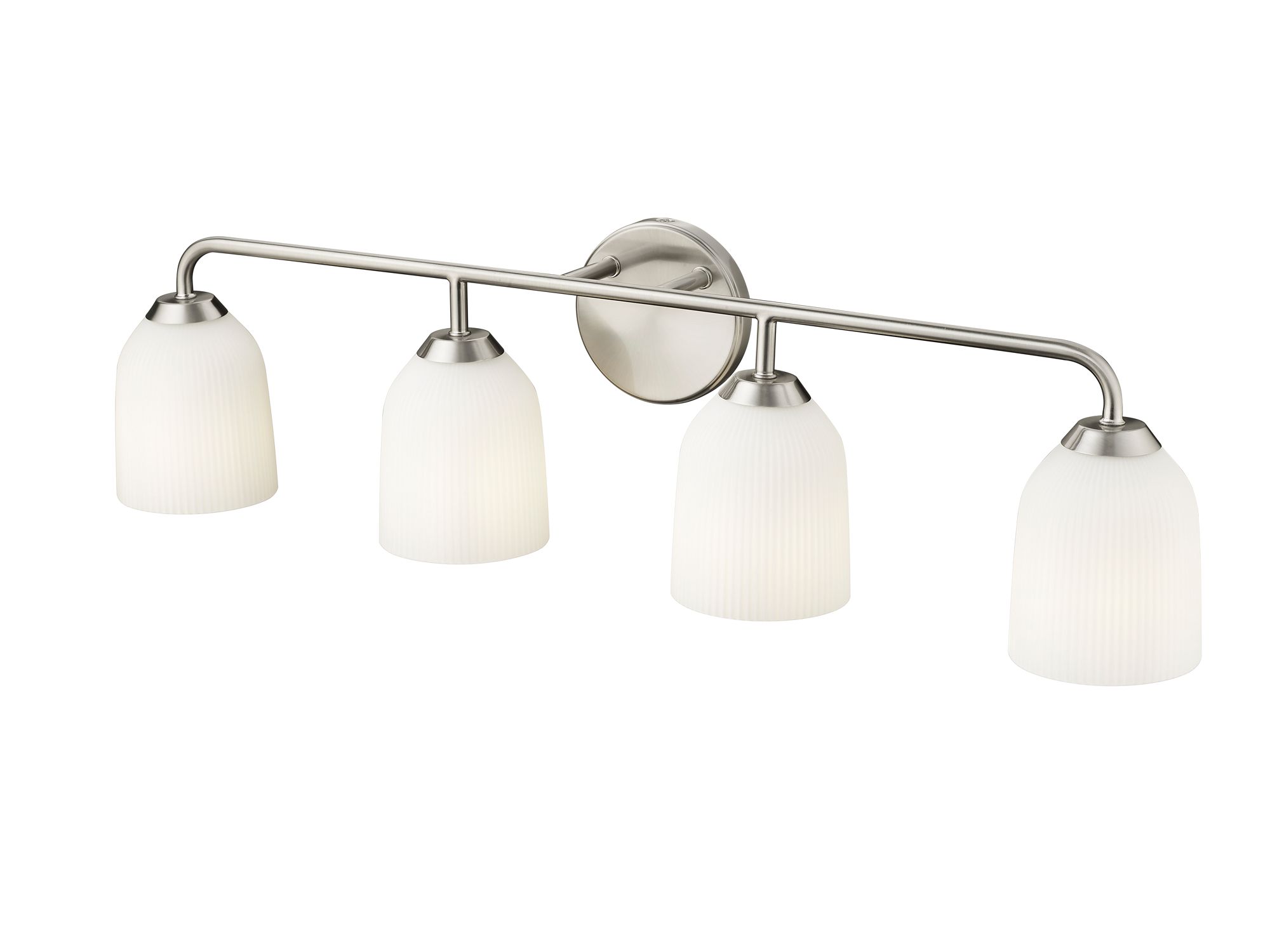 Image 5 Millennium Norah 4-Light 32" Brushed Nickel Vanity Light with Glass Shade more views