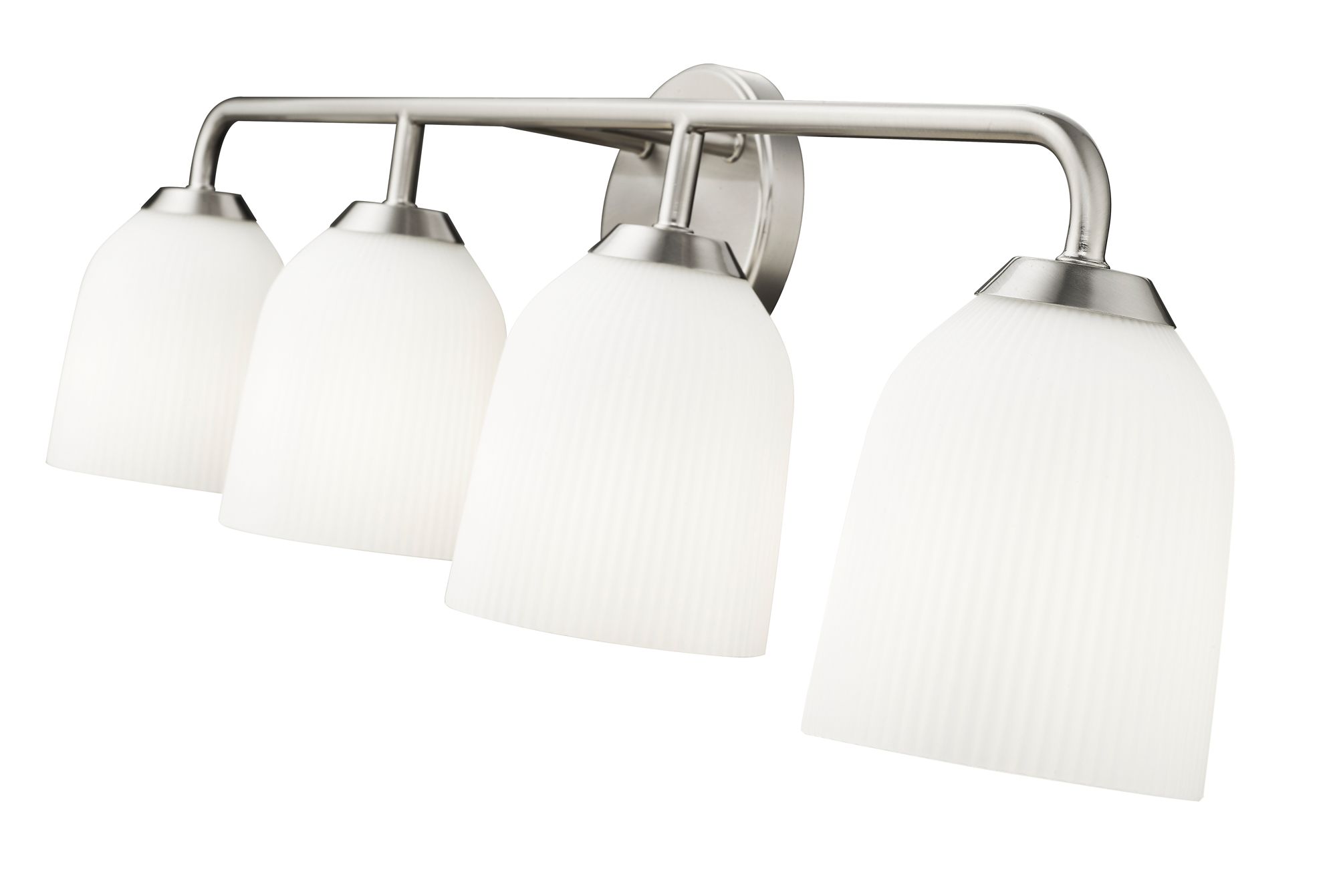Image 6 Millennium Norah 4-Light 32" Brushed Nickel Vanity Light with Glass Shade more views