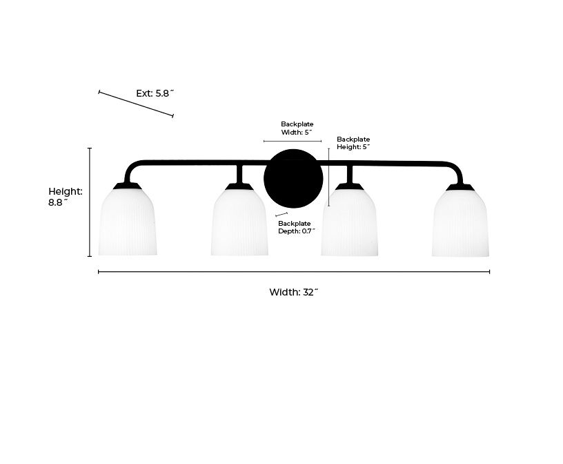 Image 7 Millennium Norah 4-Light 32" Brushed Nickel Vanity Light with Glass Shade more views